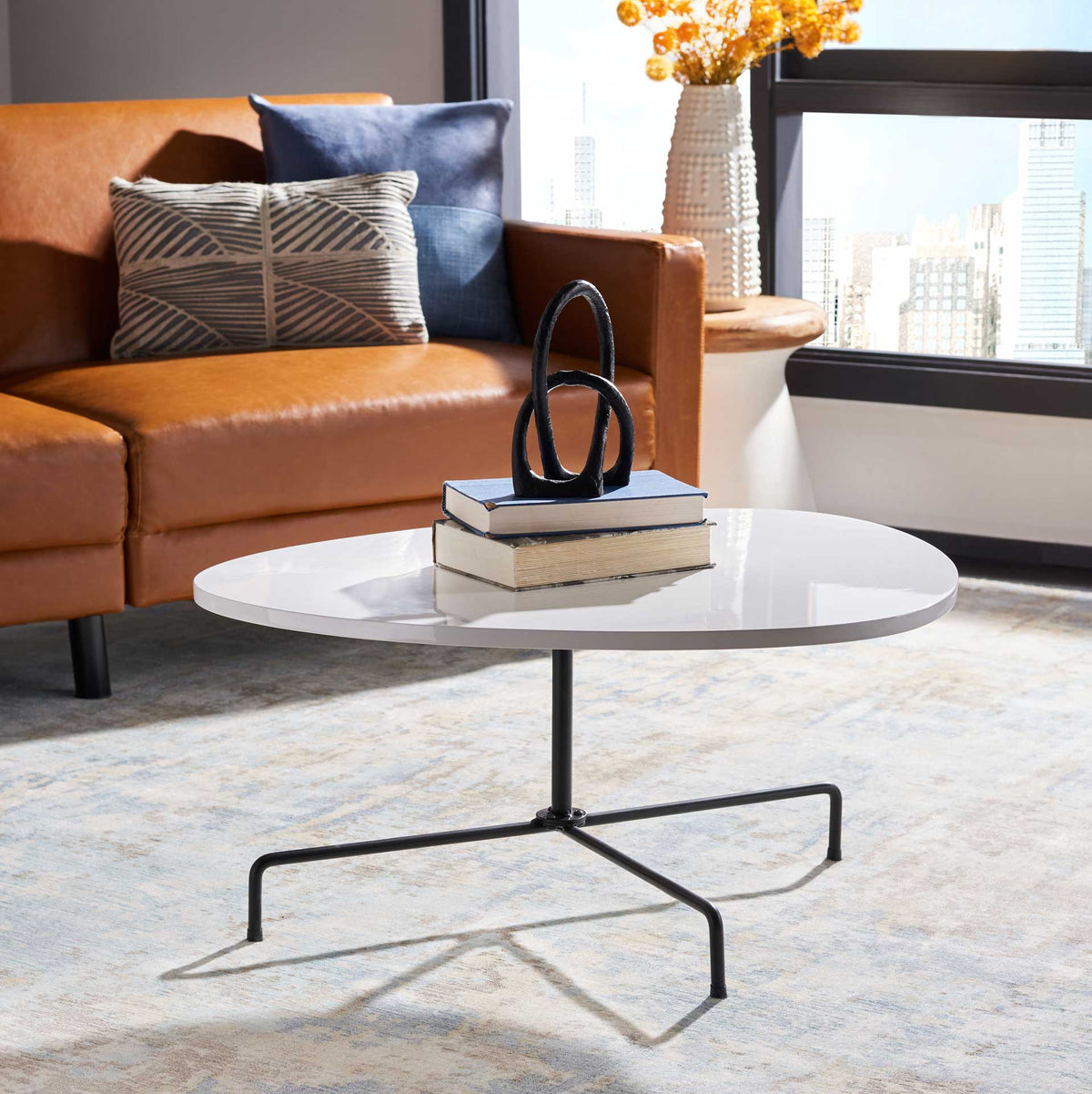 Beningo Tripod Coffee Table White/Black