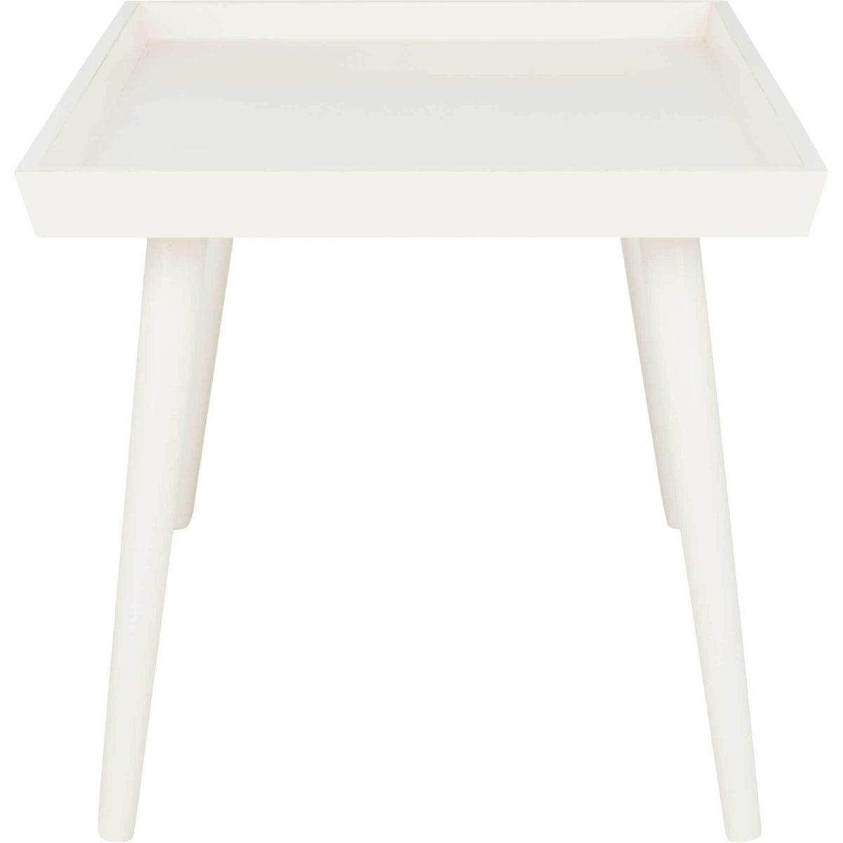 Low tray edges surround the white surface above gently splayed legs