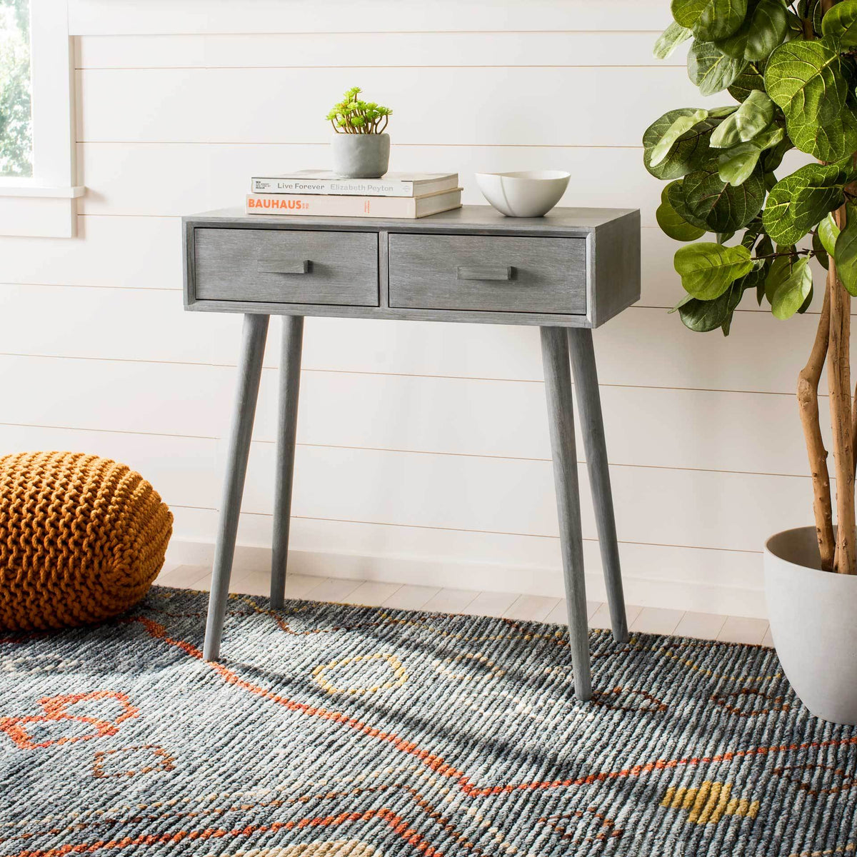 Deandre 2 Drawer Console Slate Gray