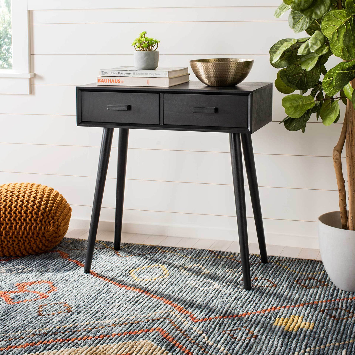 Deandre 2 Drawer Console Black