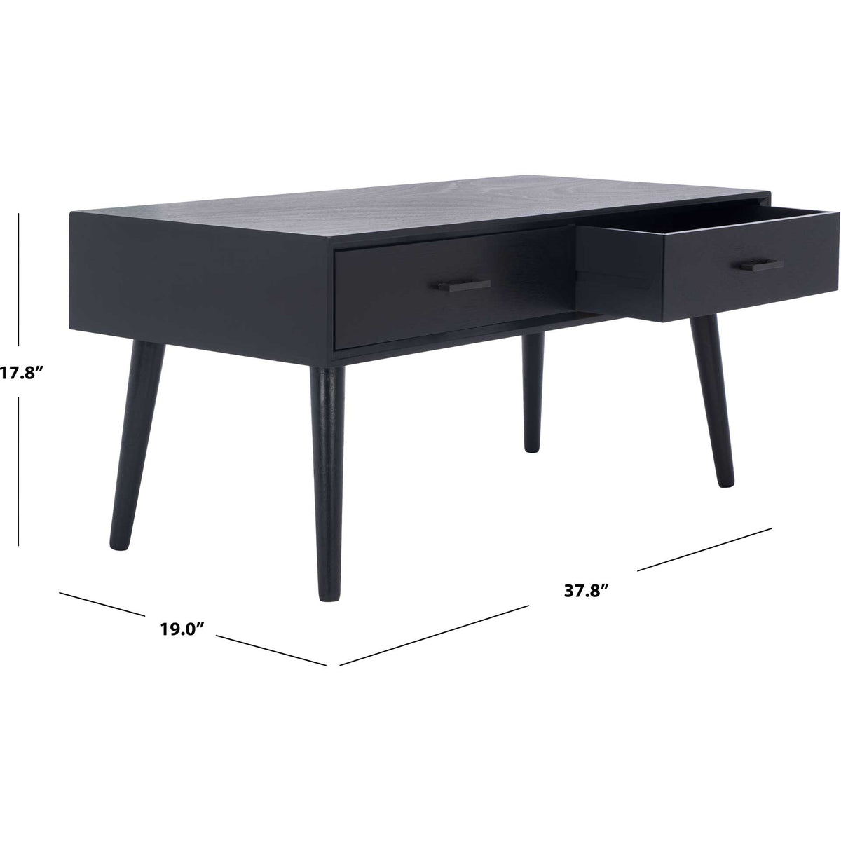 Morris 2 Drawer Coffee Table Black
