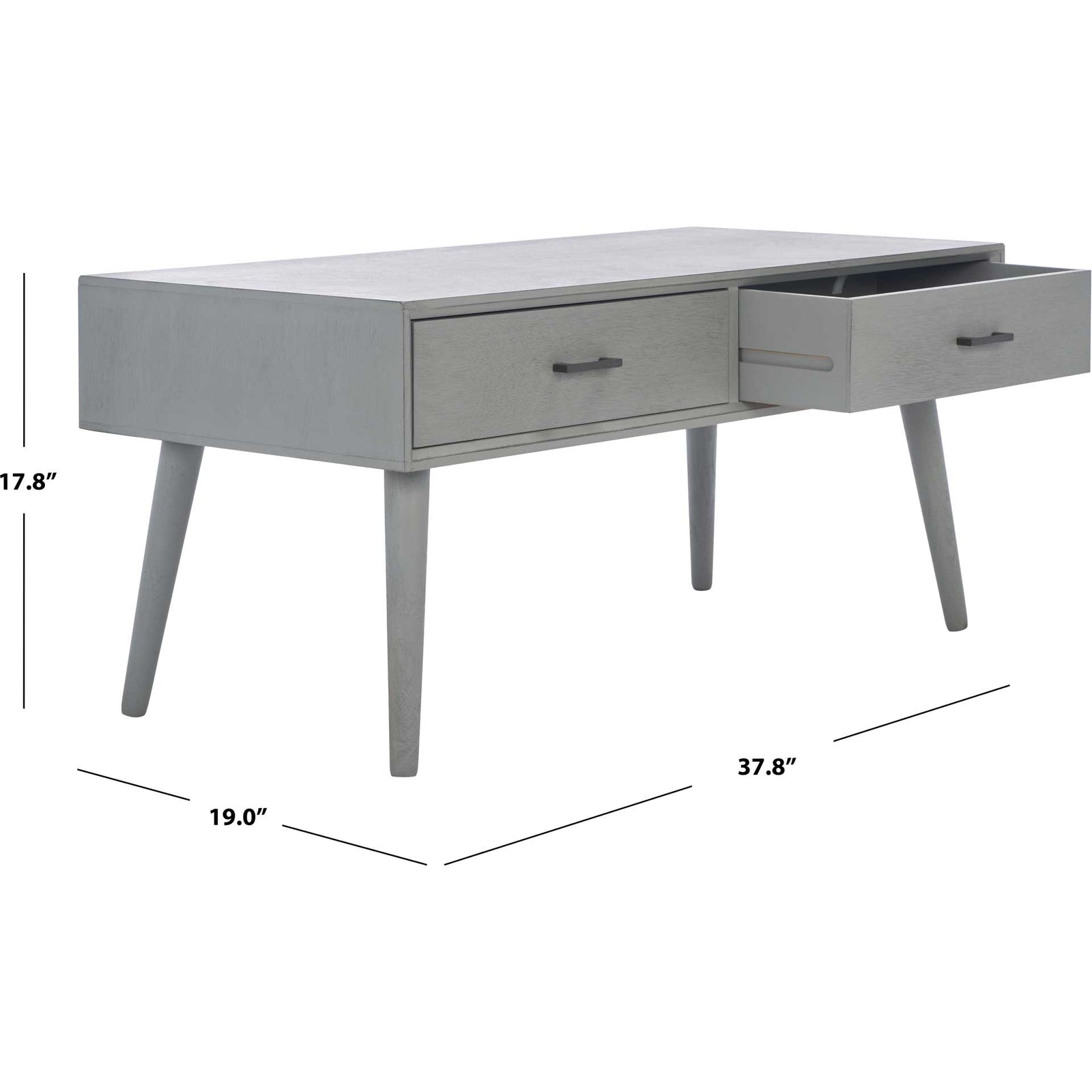 Morris 2 Drawer Coffee Table Distressed Gray