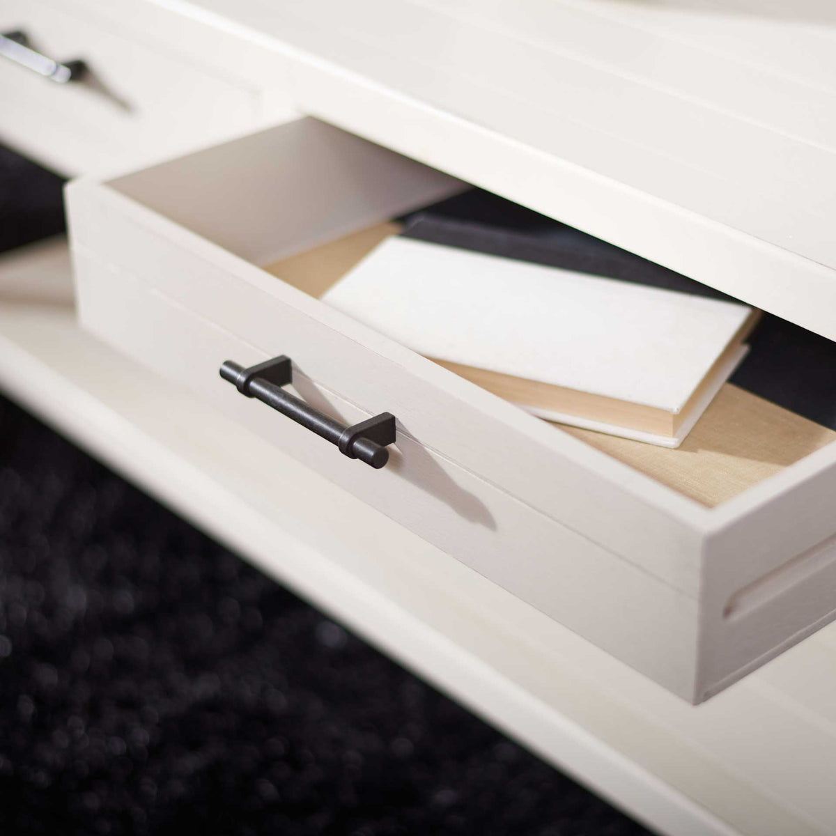 Fidelma 2 Drawer Coffee Table Distressed White