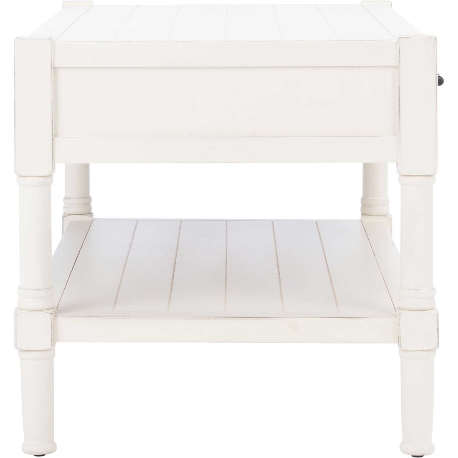 Fidelma 2 Drawer Coffee Table Distressed White