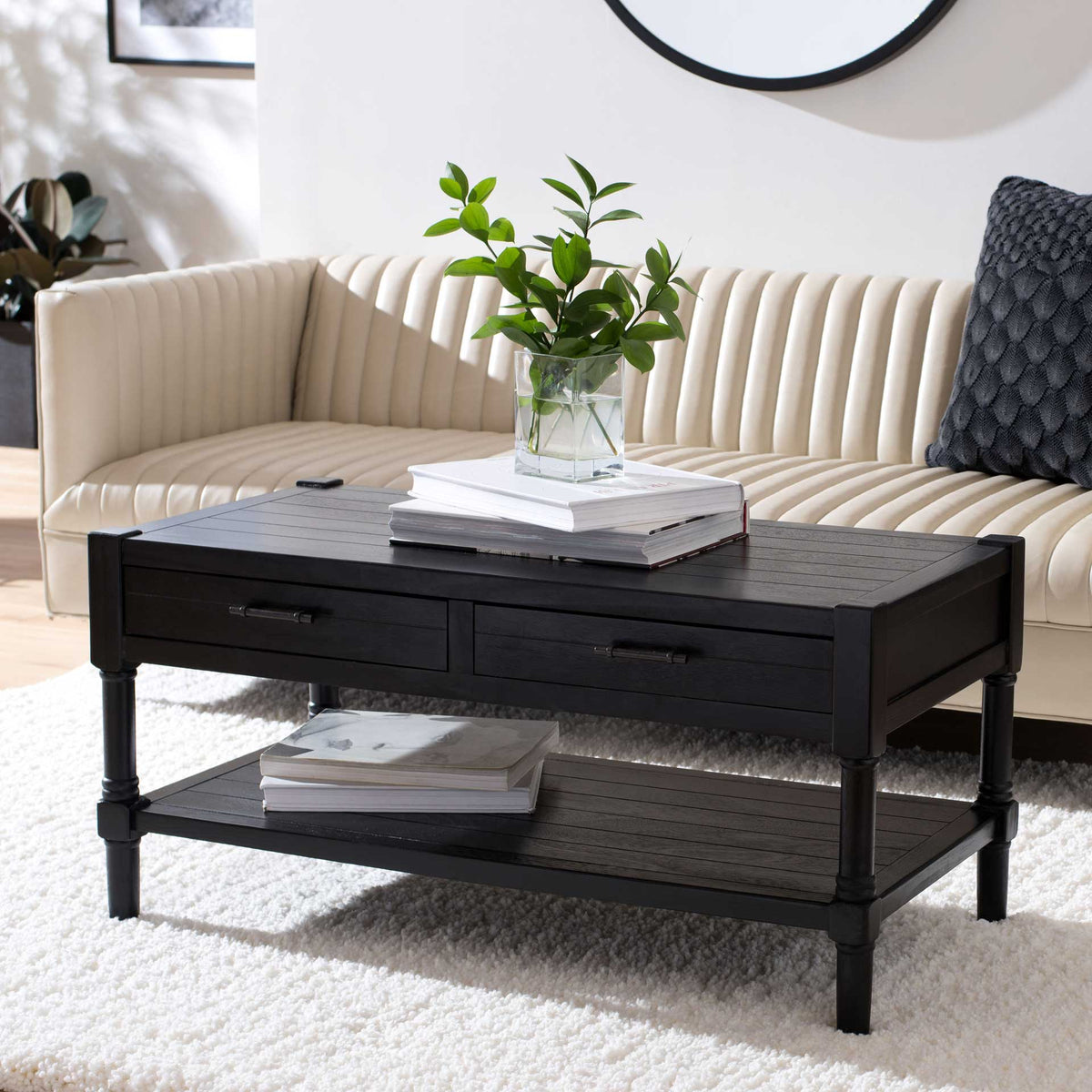 Fidelma 2 Drawer Coffee Table Black