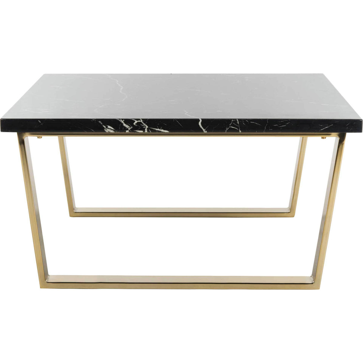 Cassidy Square Coffee Table Black Marble/Brass
