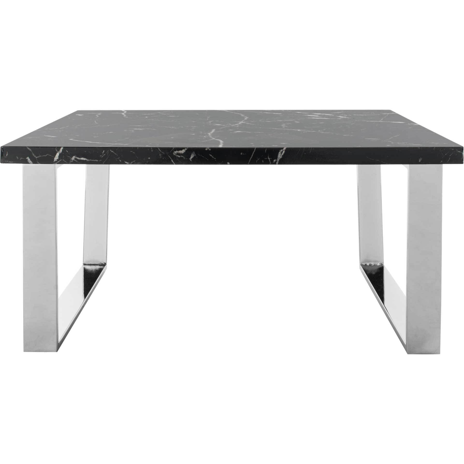 Cassidy Square Coffee Table Black Marble/Chrome