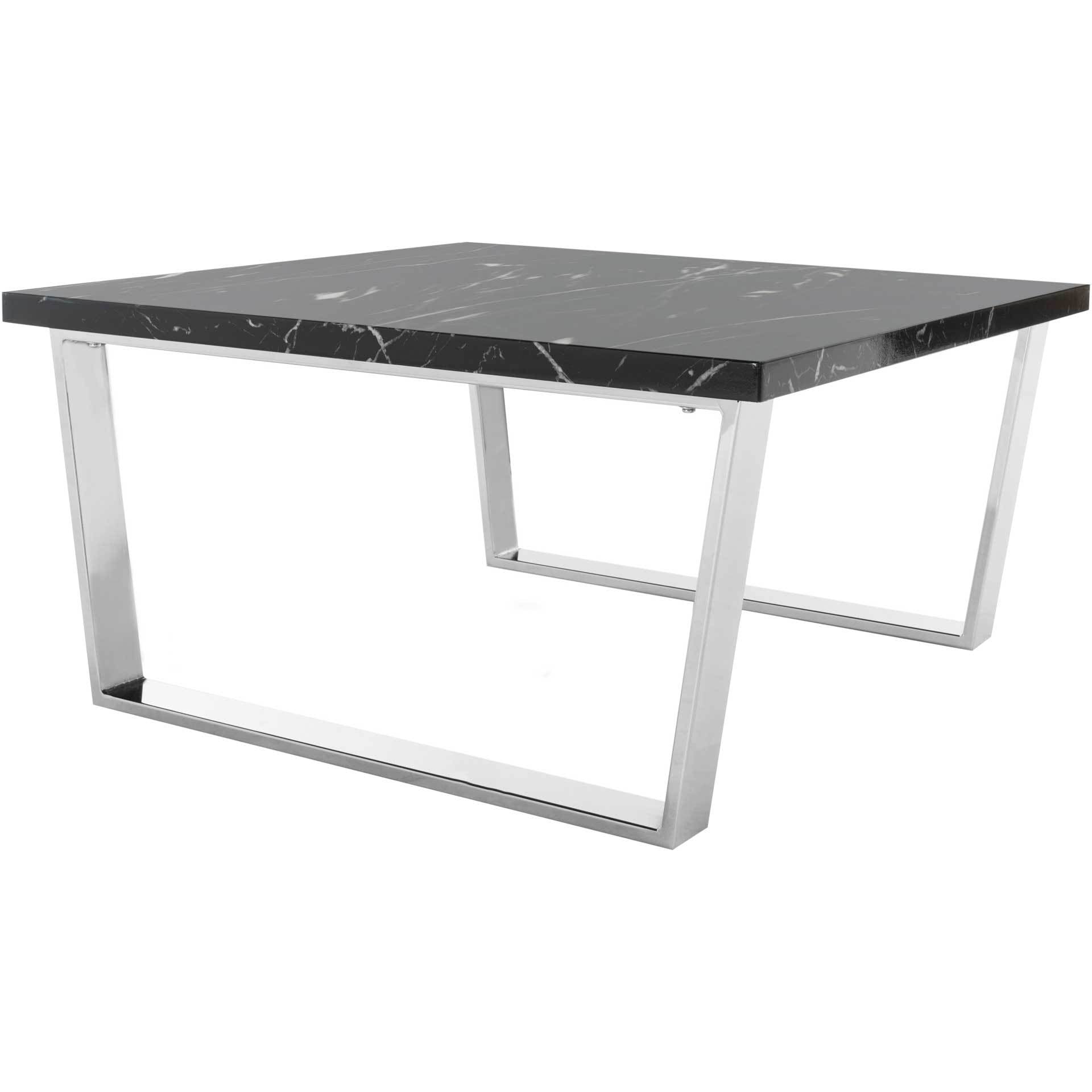 Cassidy Square Coffee Table Black Marble/Chrome - Froy.com