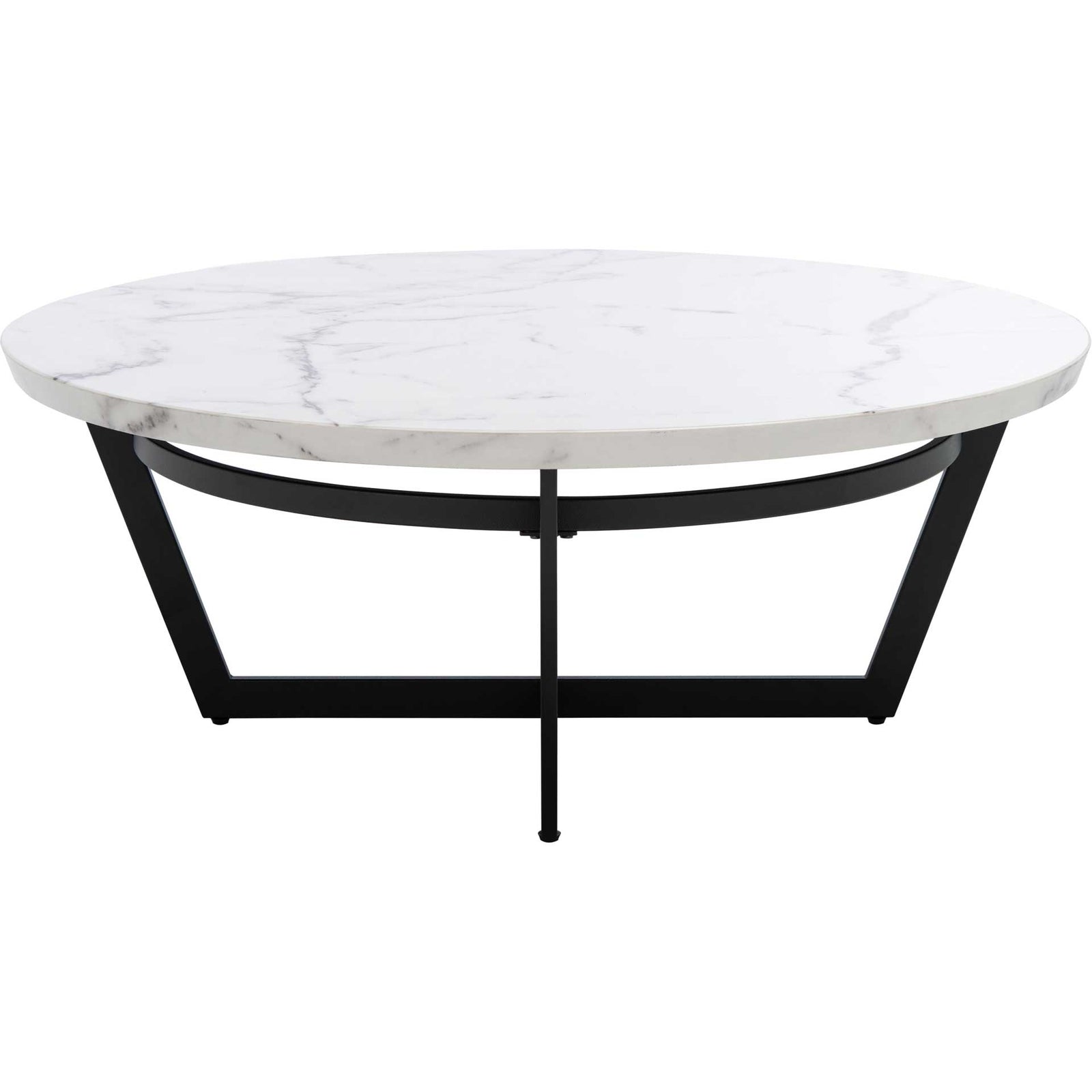 Pluto Round Coffee Table White Marble/Black