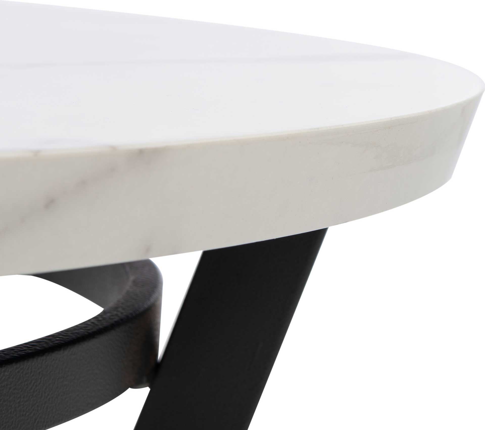 Pluto Oval Coffee Table White Marble/Black