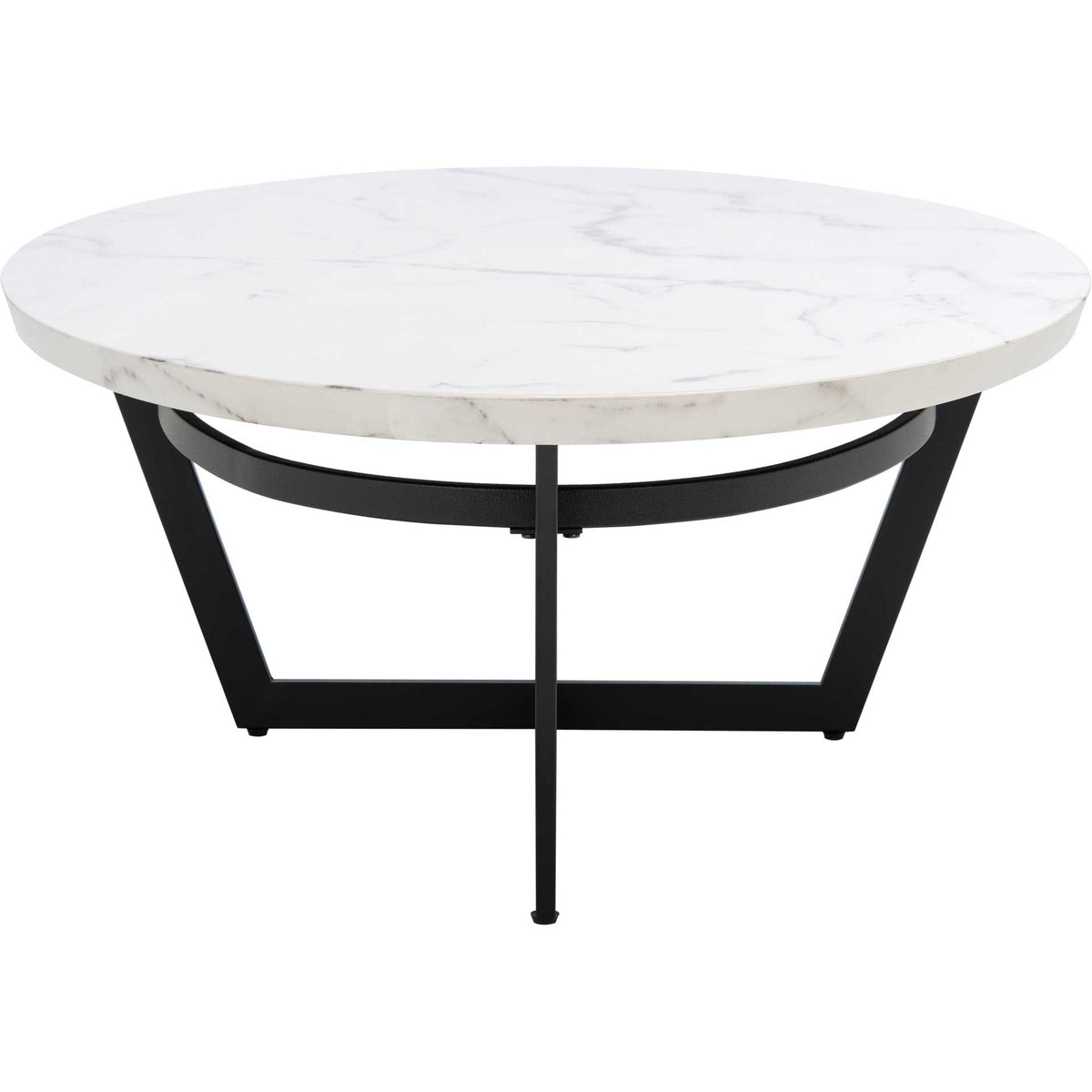 Pluto Oval Coffee Table White Marble/Black