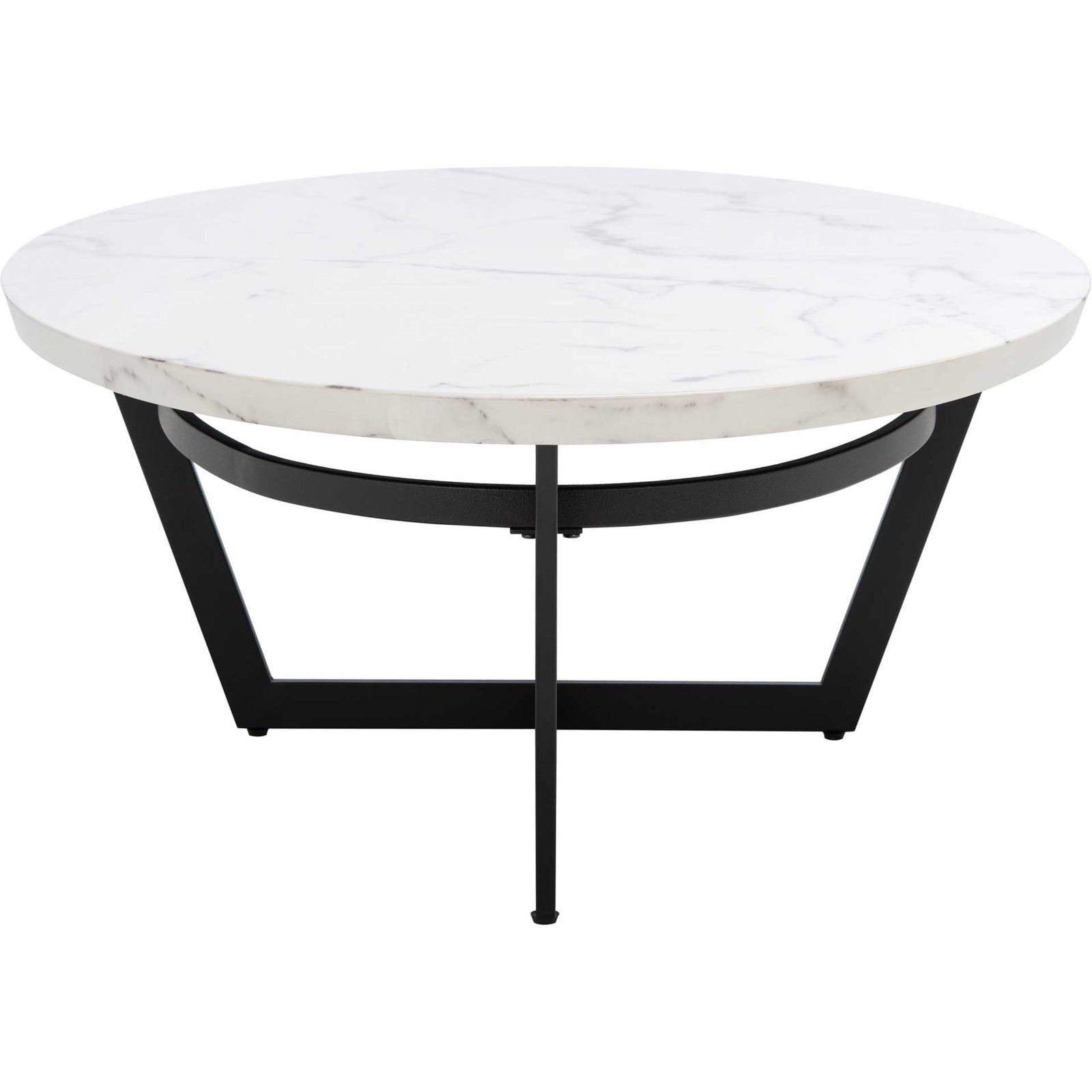 Pluto Oval Coffee Table White Marble/Black