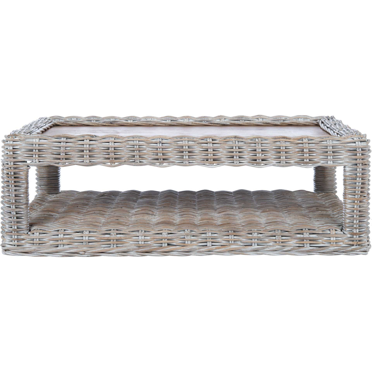 Sabine Rattan Coffee Table Gray White Wash/Natural