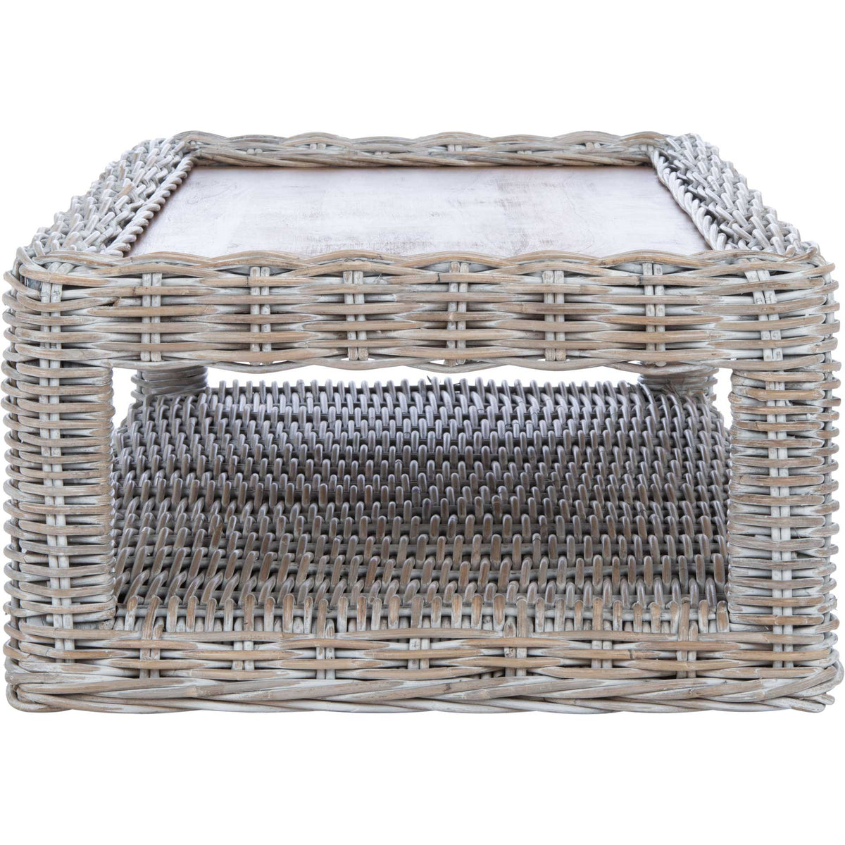 Sabine Rattan Coffee Table Gray White Wash/Natural