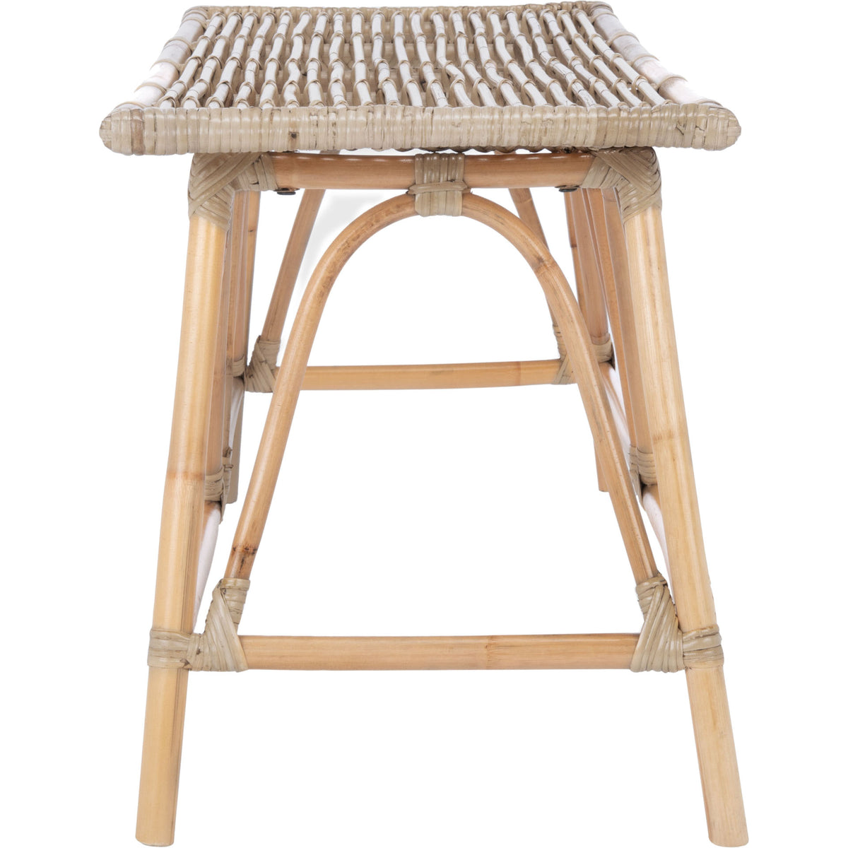 Monroe Rattan Coffee Table Gray White Wash