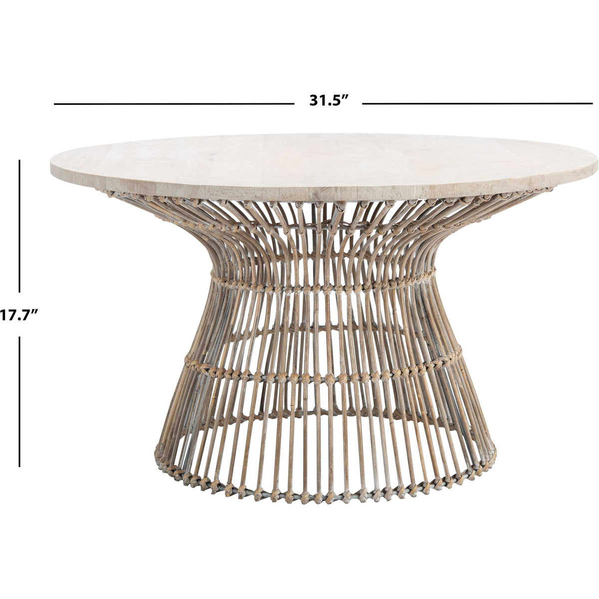 Whitley Round Coffee Table Gray White Wash/Black