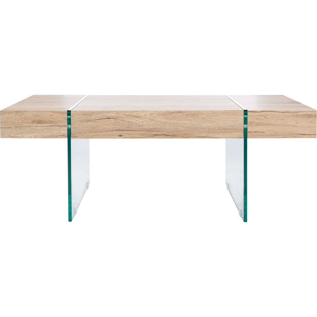 Jadyn Rectangular Modern Coffee Table Natural/Glass