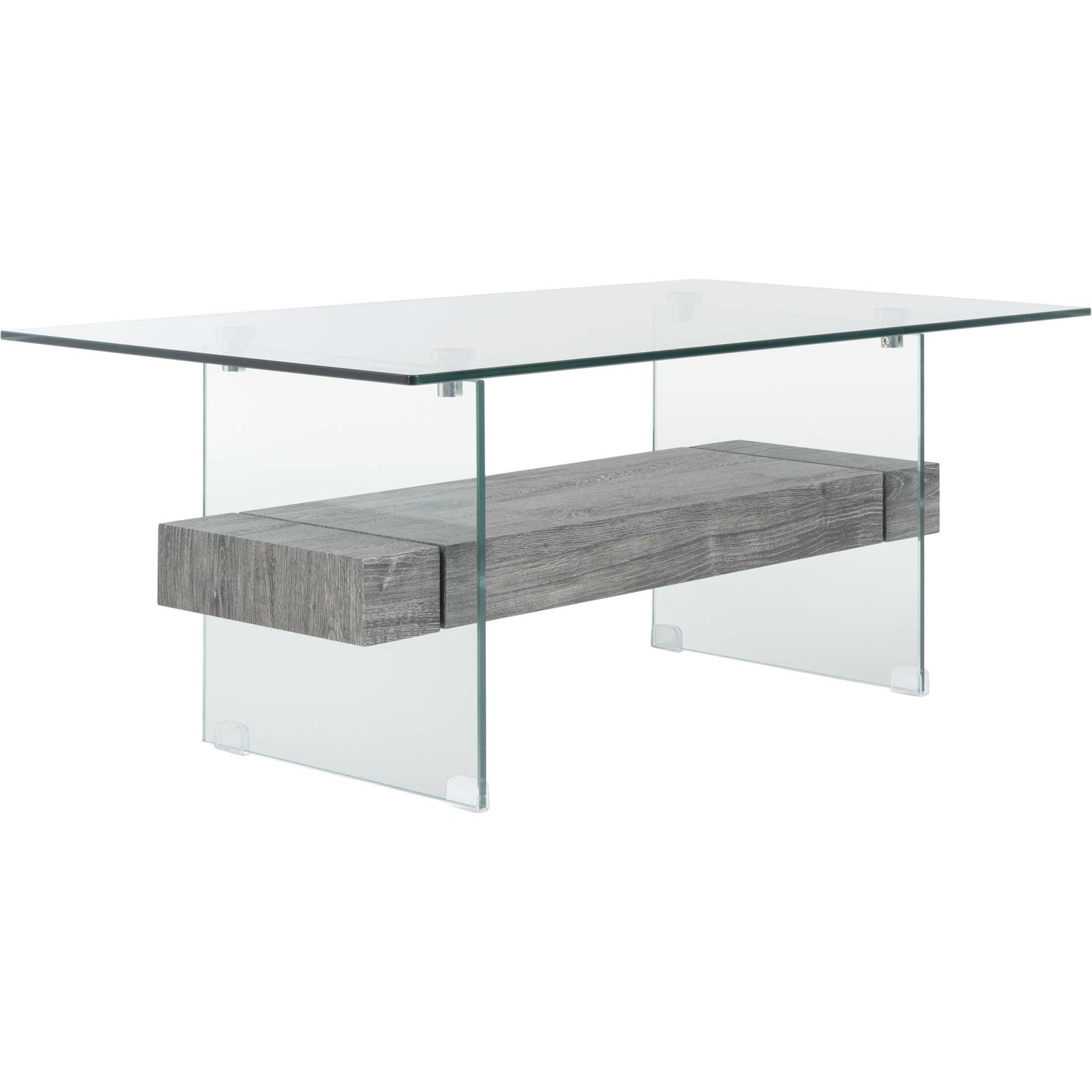 Karis Glass Coffee Table Glass/Black Oak