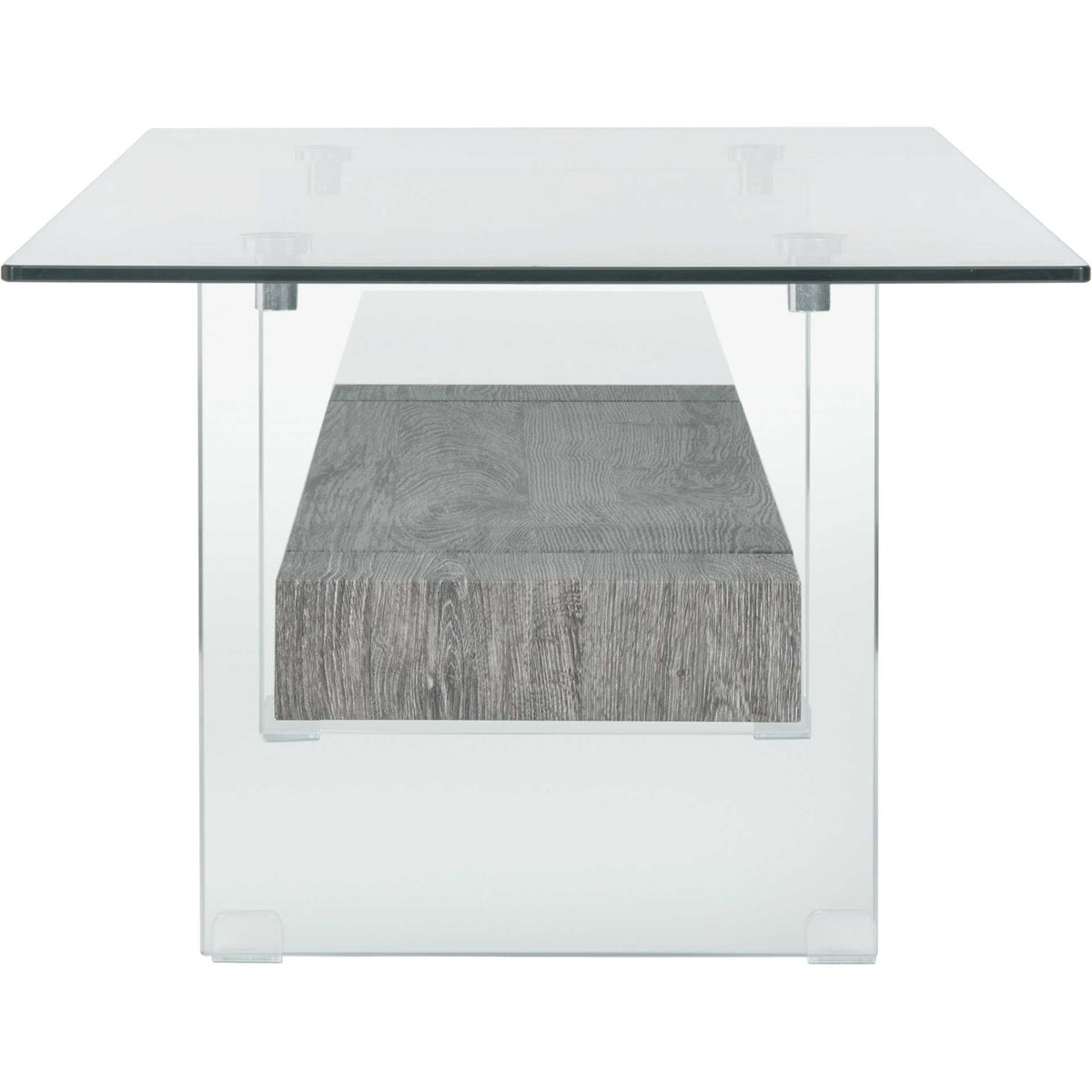 Karis Glass Coffee Table Glass/Black Oak