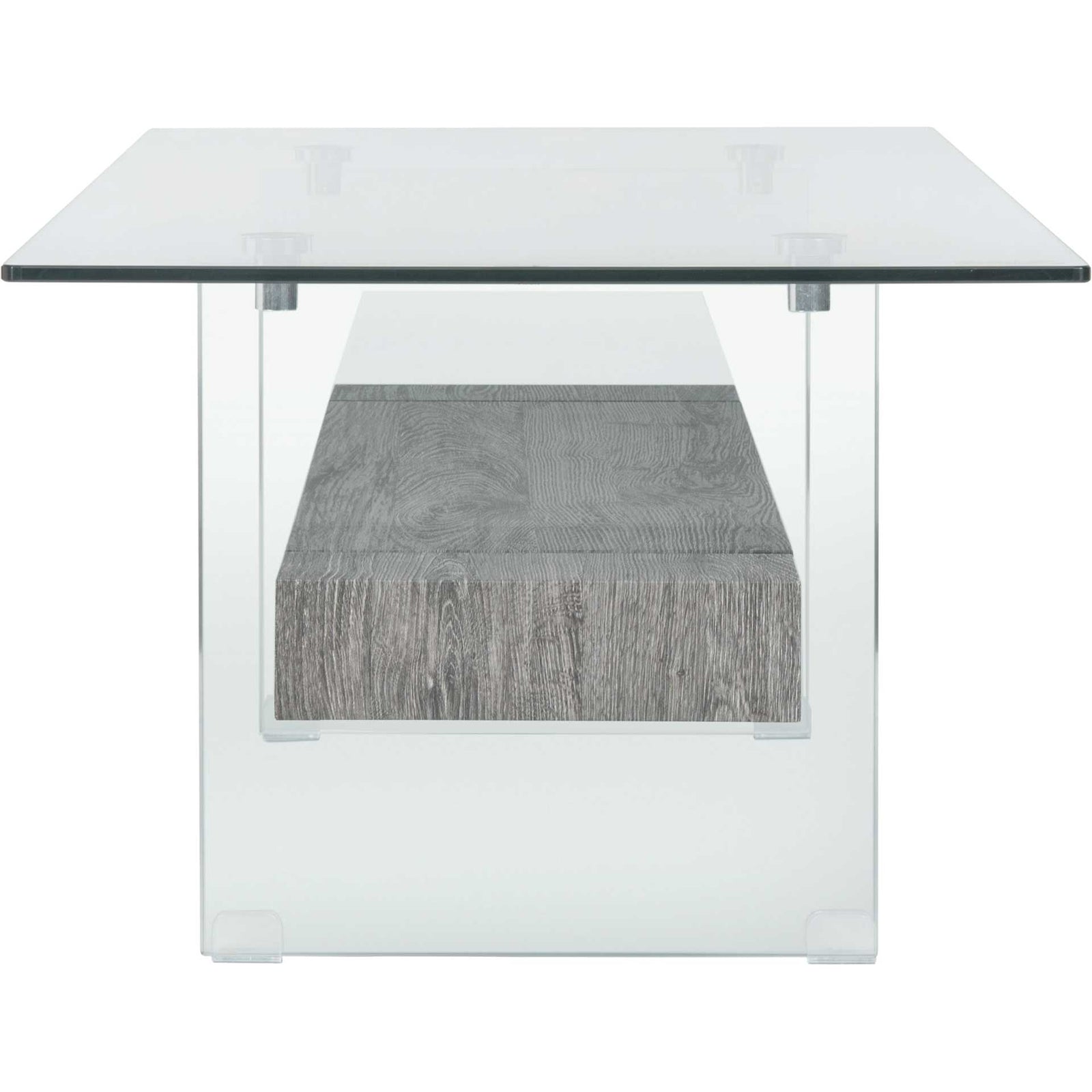 Karis Glass Coffee Table Glass/Black Oak