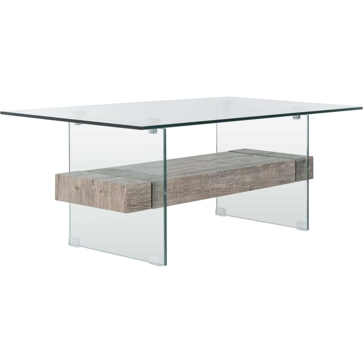 Karis Glass Coffee Table Glass/Gray Oak