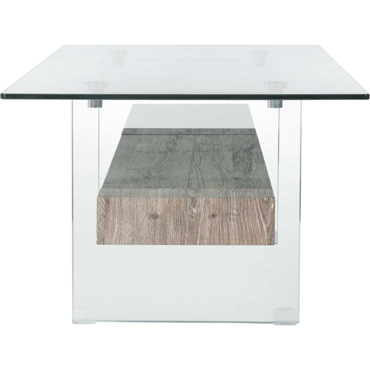Karis Glass Coffee Table Glass/Gray Oak