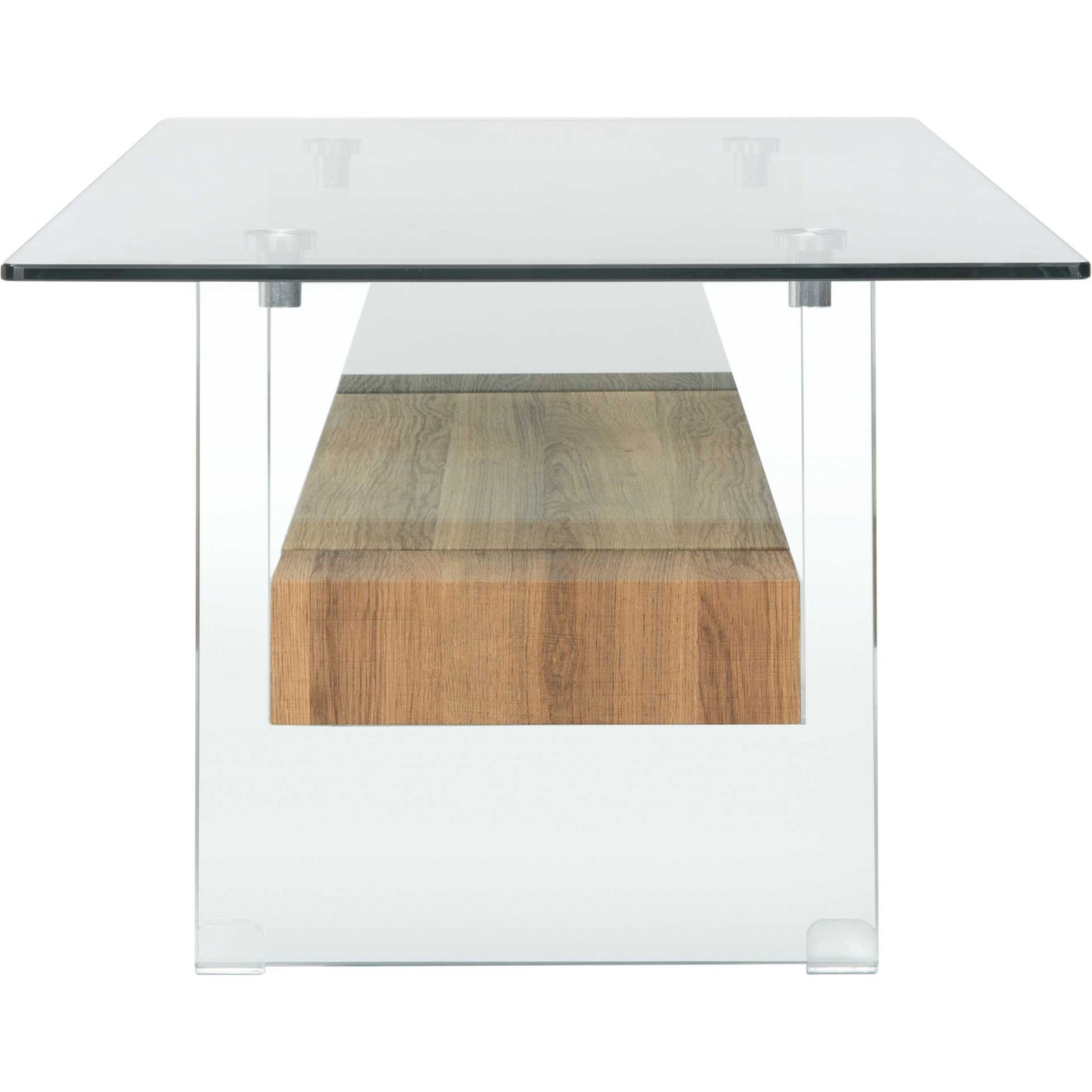 Karis Glass Coffee Table Glass/Natural Brown