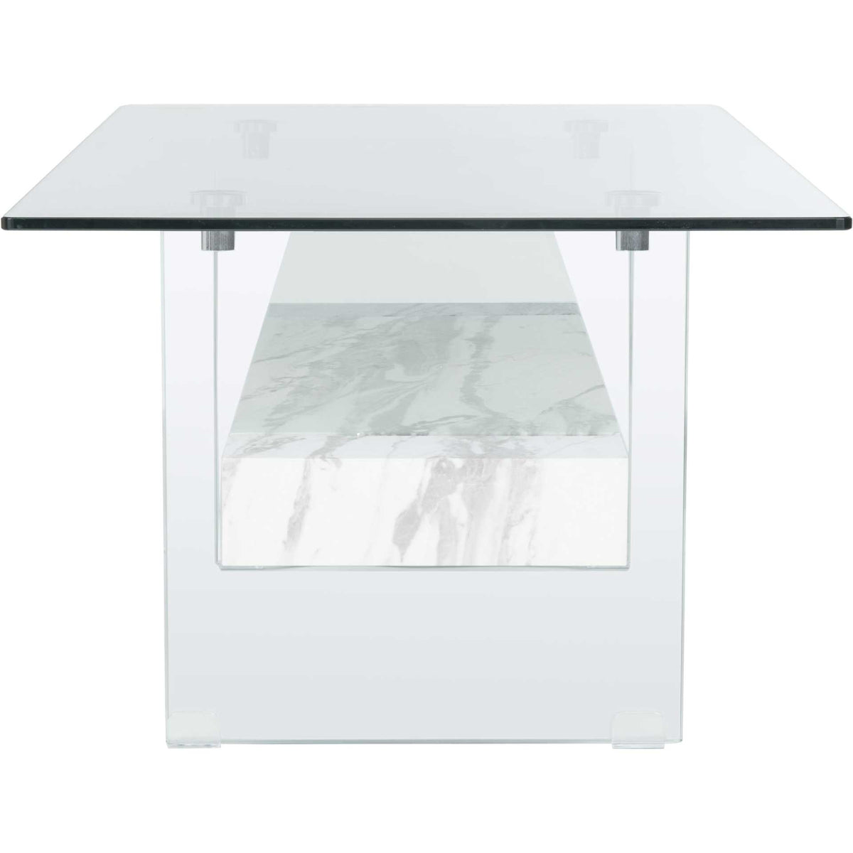 Karis Glass Coffee Table Glass/White