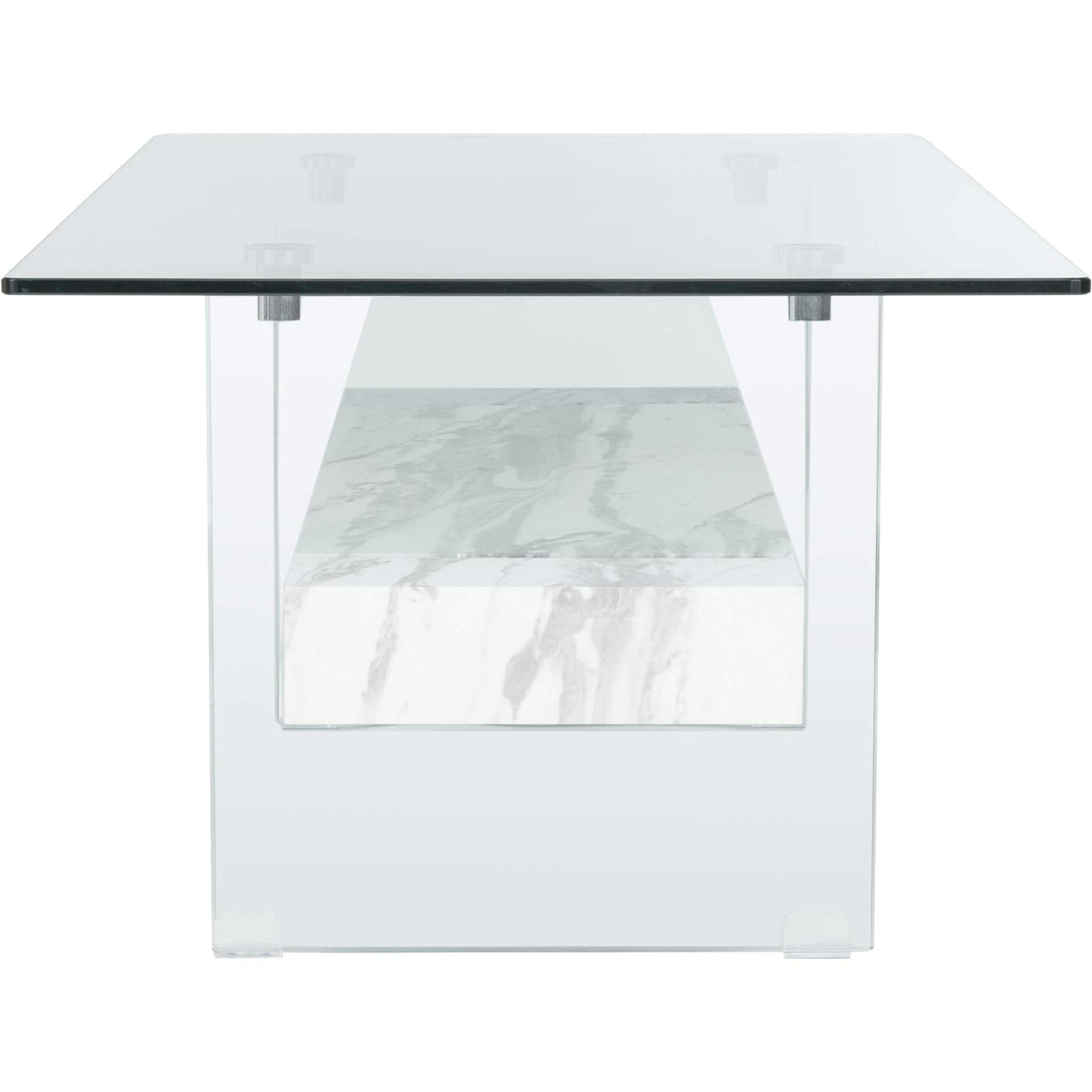 Karis Glass Coffee Table Glass/White