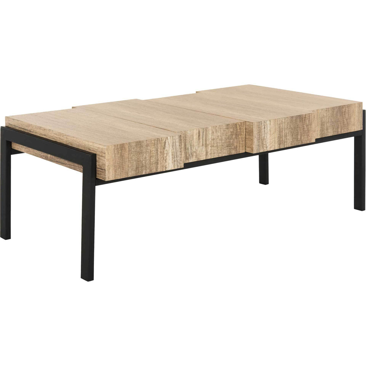 Alexa Contemporary Rustic Coffee Table Multi Brown/Black