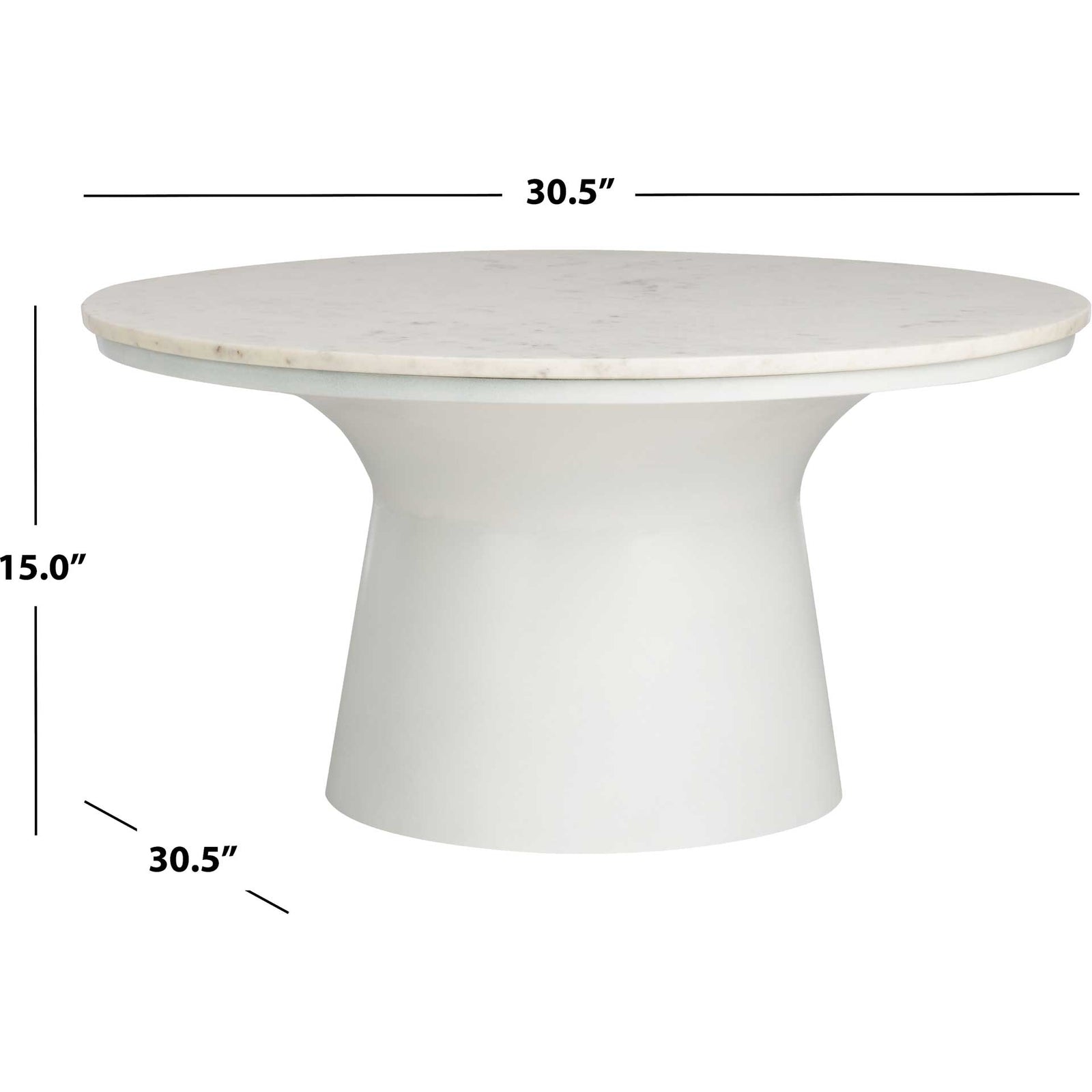 Michael Pedestal Coffee Table White