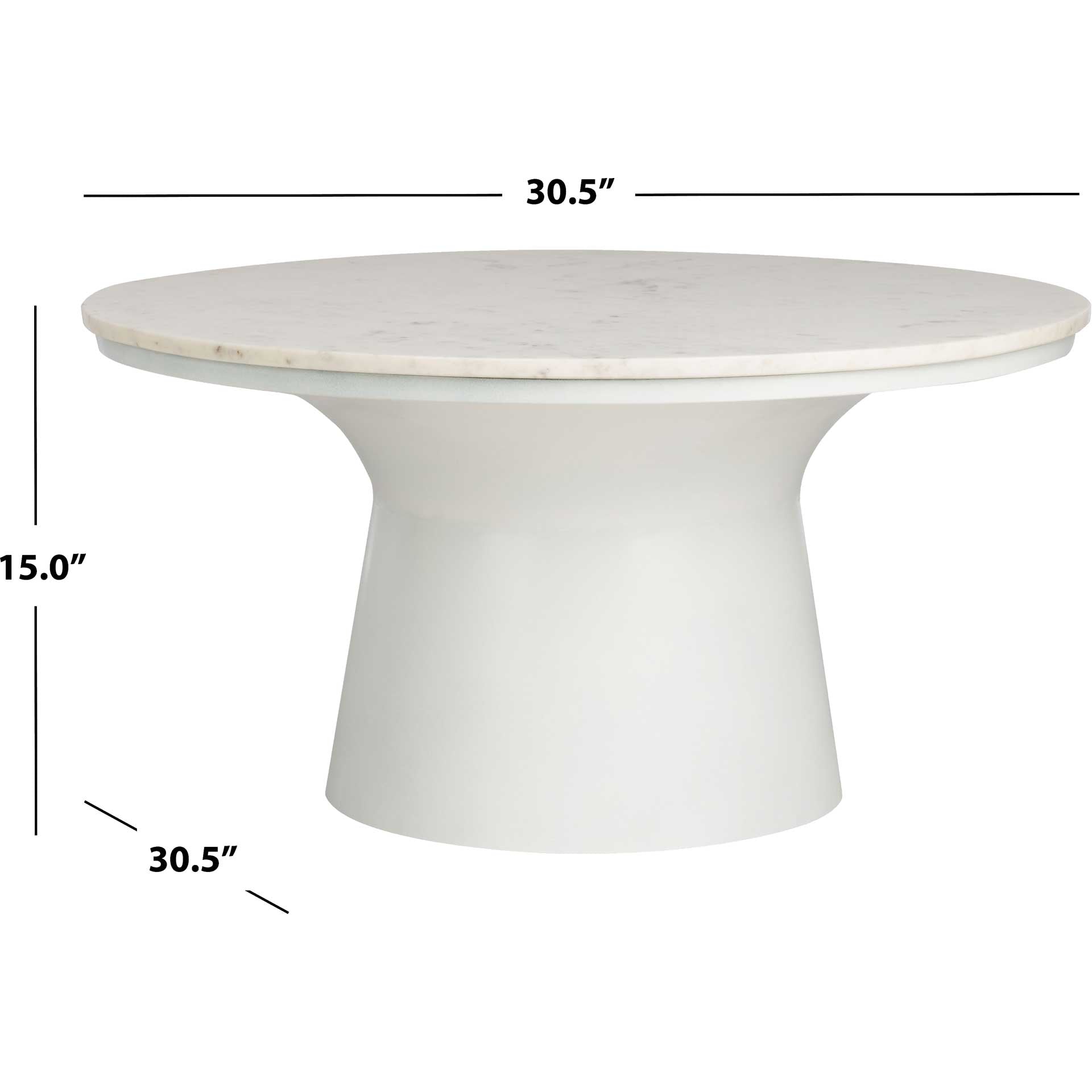 Michael Pedestal Coffee Table White/White