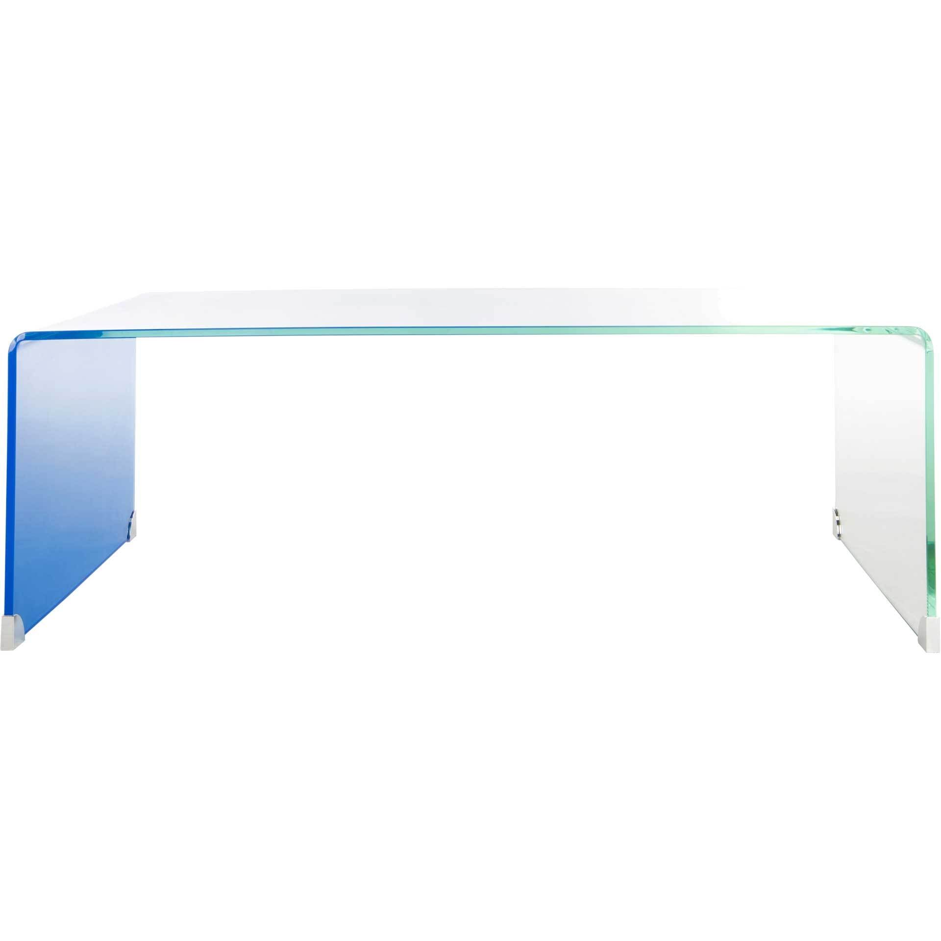 Cristopher Ombre Glass Coffee Table Clear/Blue