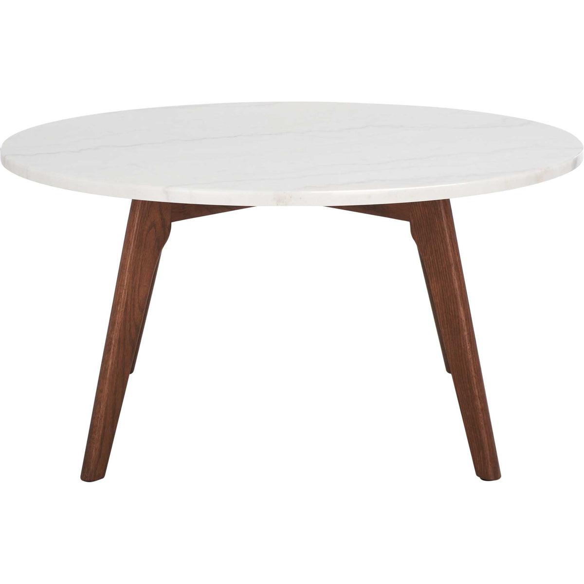Sylva Round Marble Coffee Table Marble/Walnut