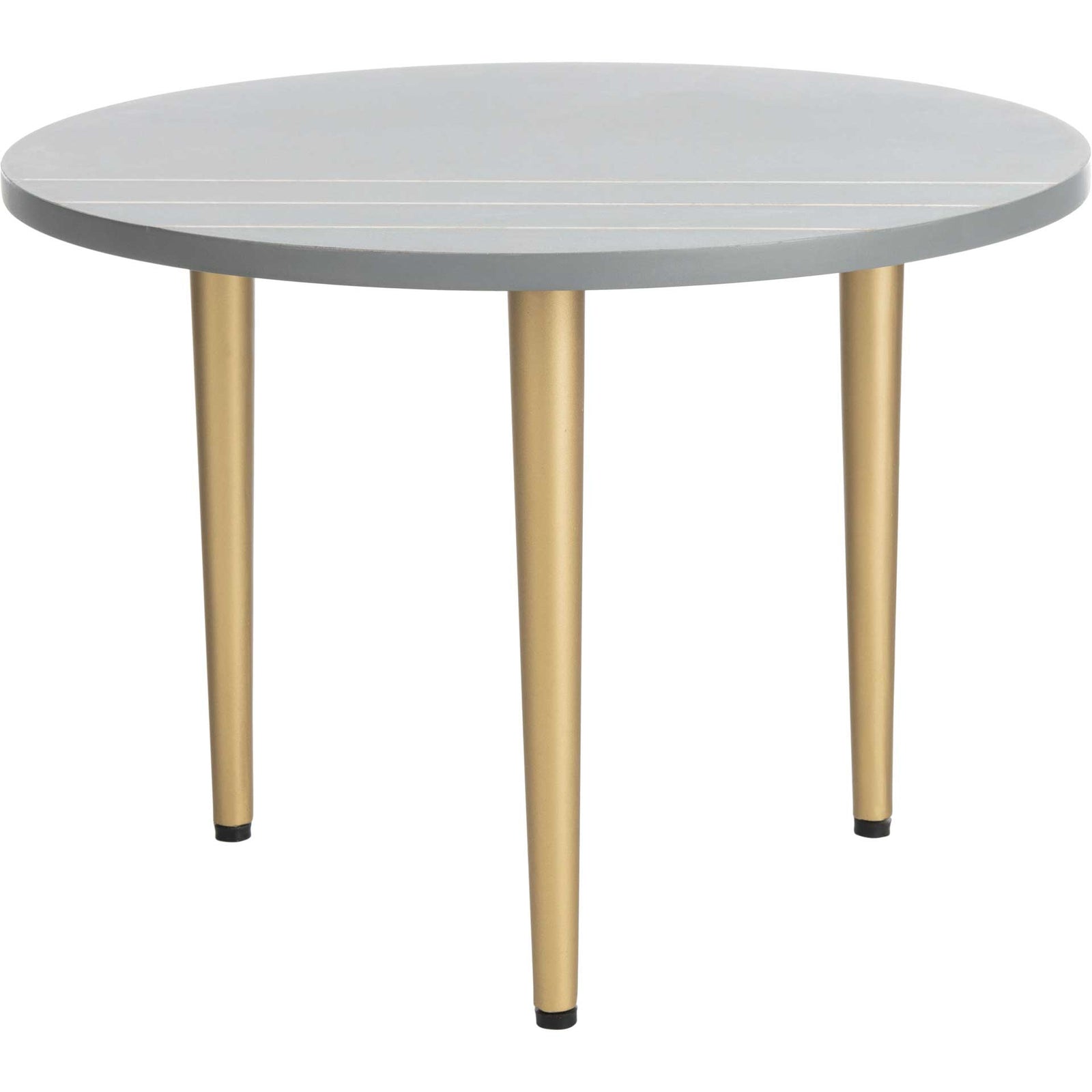 Temara Round Concrete Coffee Table Cement/Brass