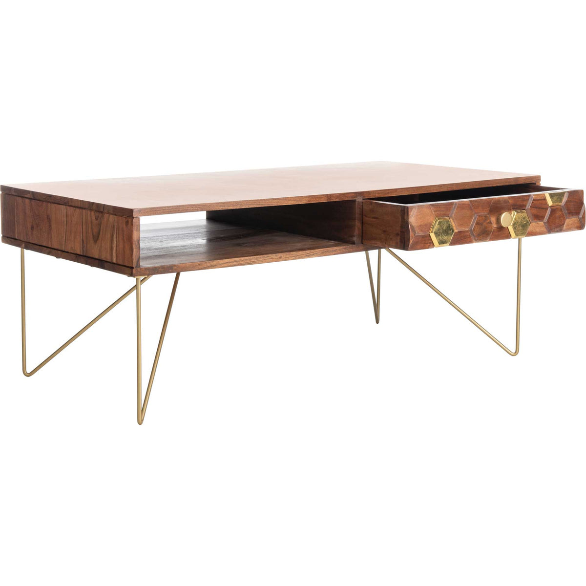 Ray Coffee Table Walnut/Brass