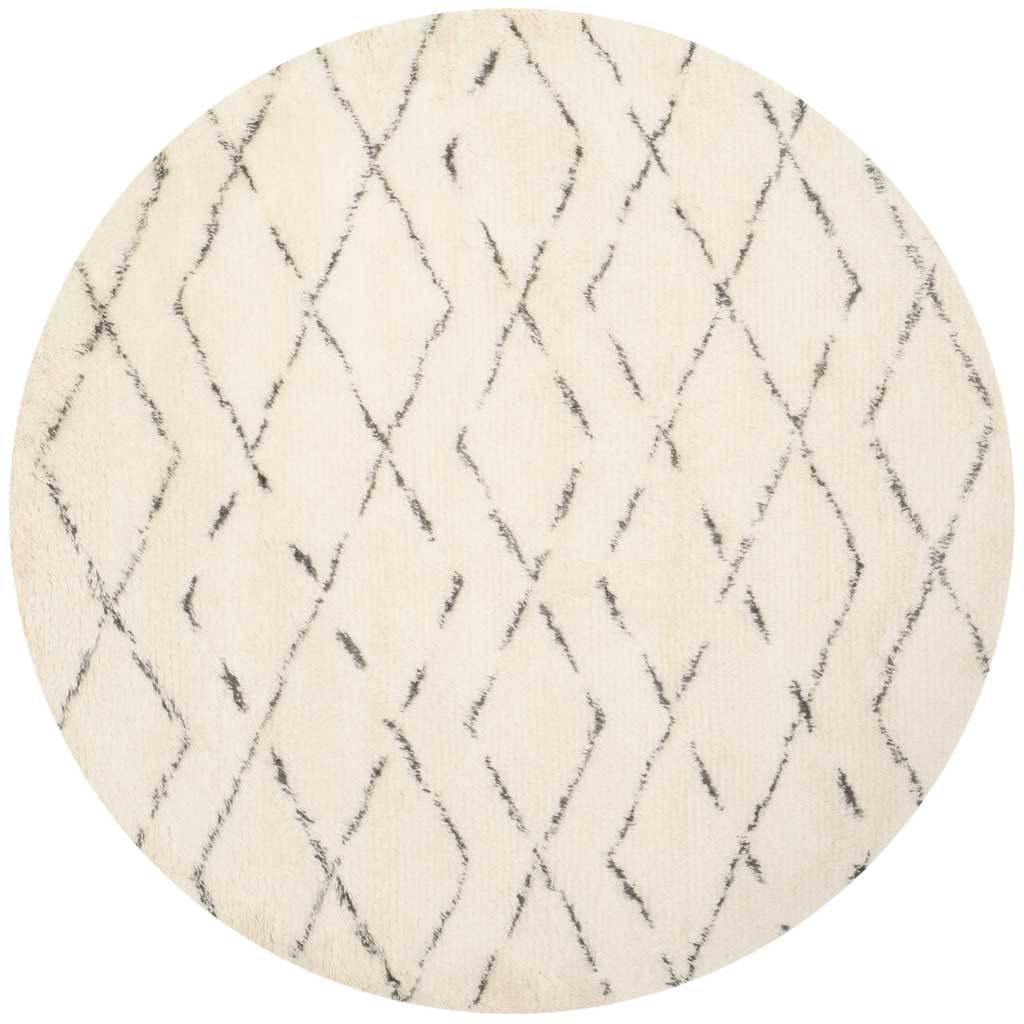 Casablanca Geometry Ivory/Gray Round Rug - Froy.com