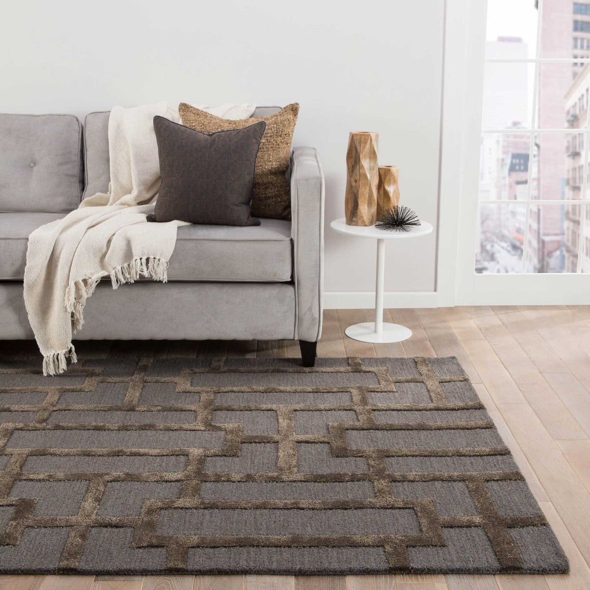 City Dallas Deep Blue/Black Coffee Area Rug