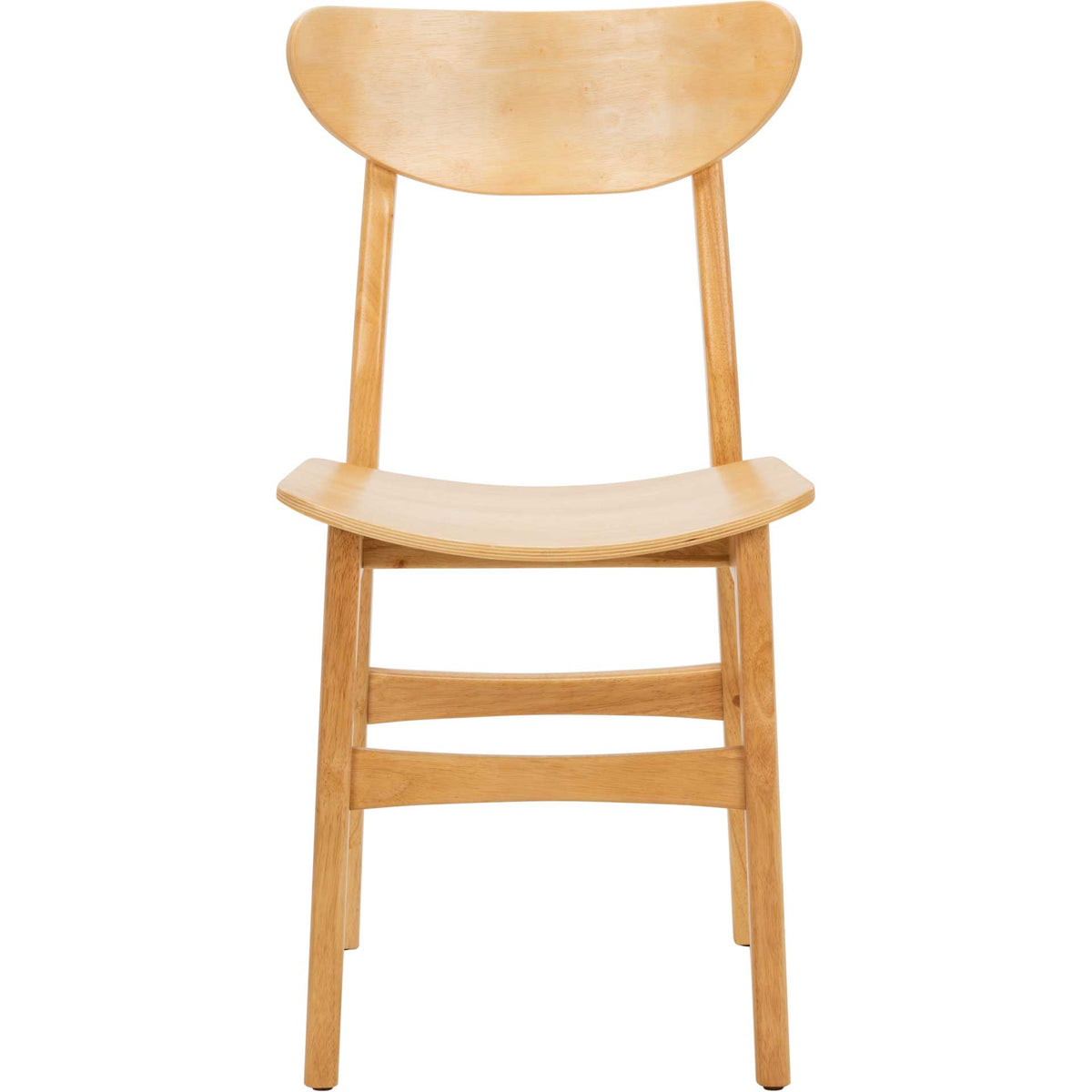 Gently curved backrest and contoured wood seat give this natural dining chair an airy feel || DCH1001A-SET2 || front_studio