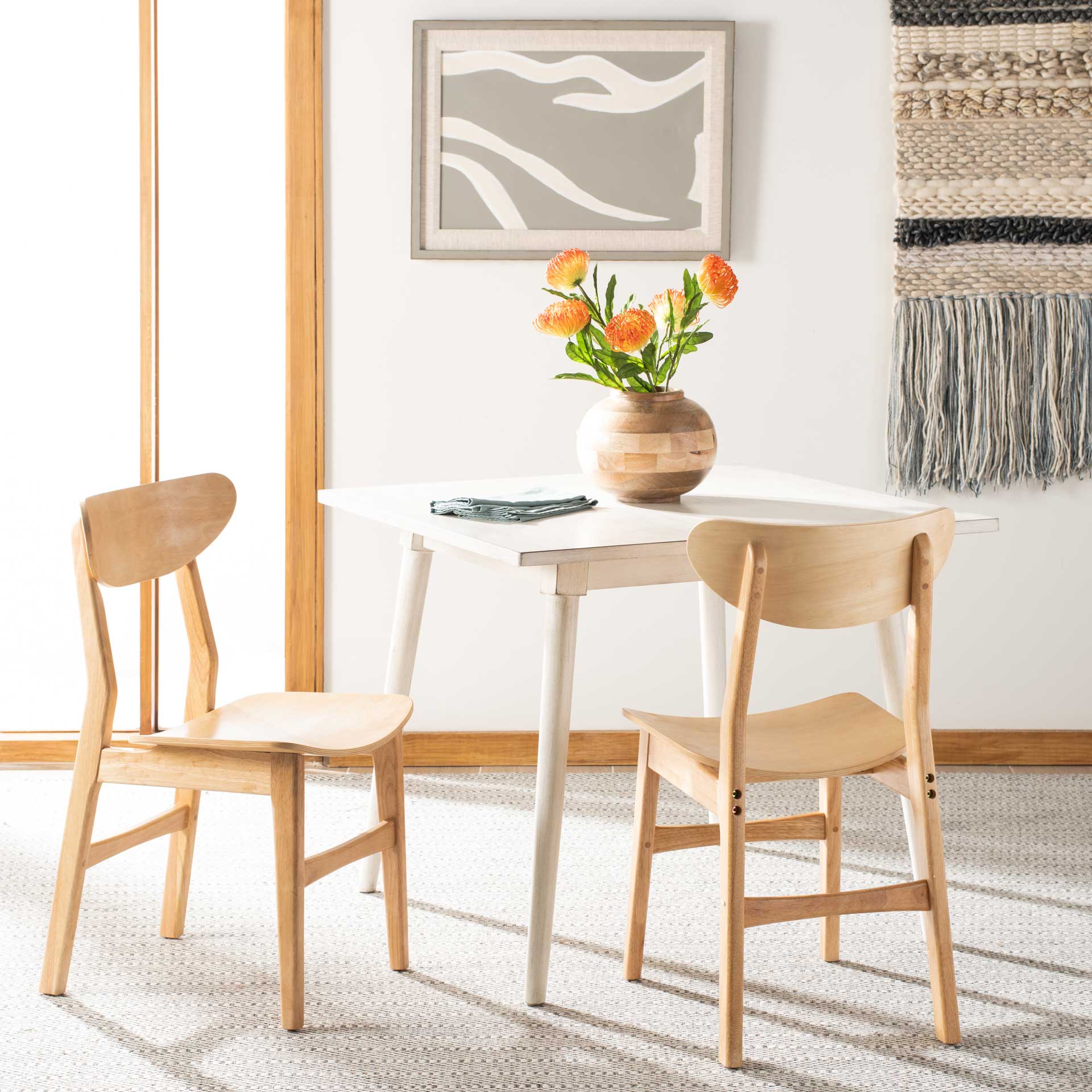 Lucas Retro Dining Chair Natural (Set of 2)