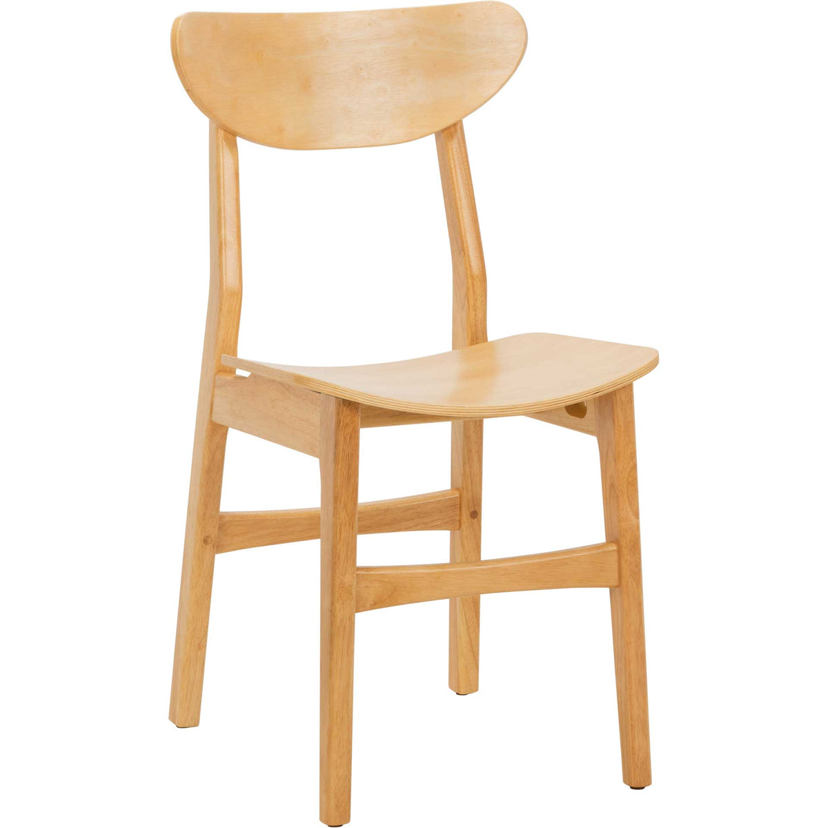Light natural wood dining chair pairs a softly curved back with a scooped seat || DCH1001A-SET2 || front_angle_studio