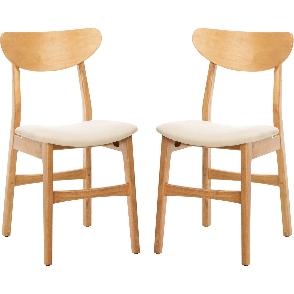 Lucas Retro Dining Chair Natural/White (Set of 2)