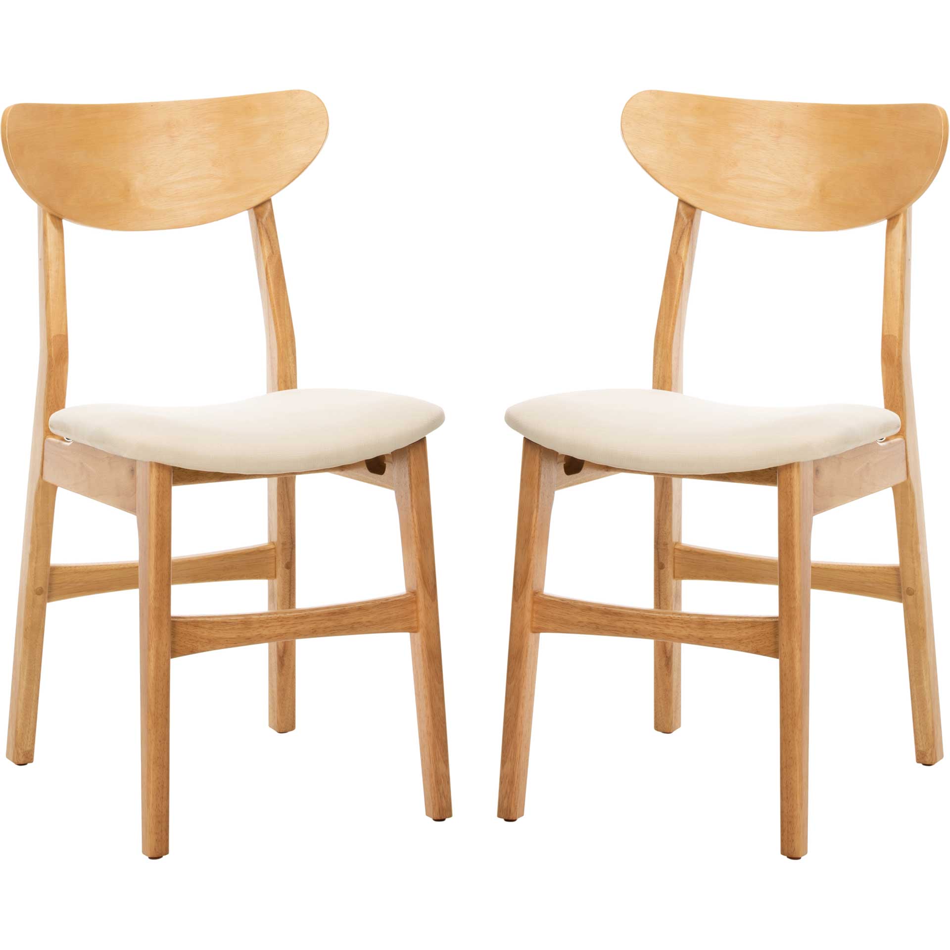 Lucas Retro Dining Chair Natural/White (Set of 2)