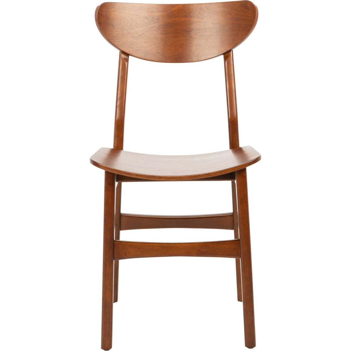 Curved backrest and softly shaped seat showcase this chair's warm walnut finish || DCH1001D-SET2 || front_studio