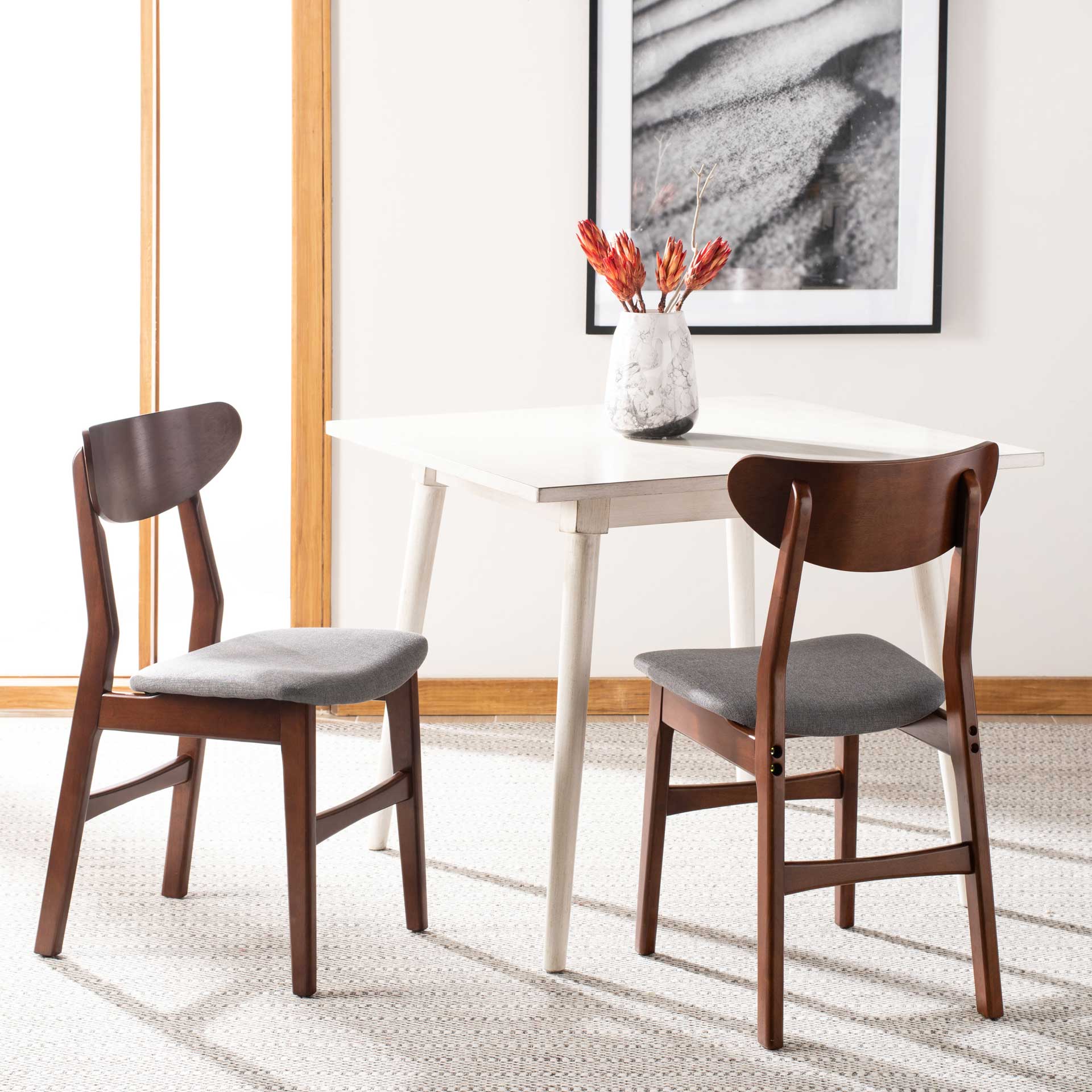 Lucas Retro Dining Chair Cherry/Gray (Set of 2)