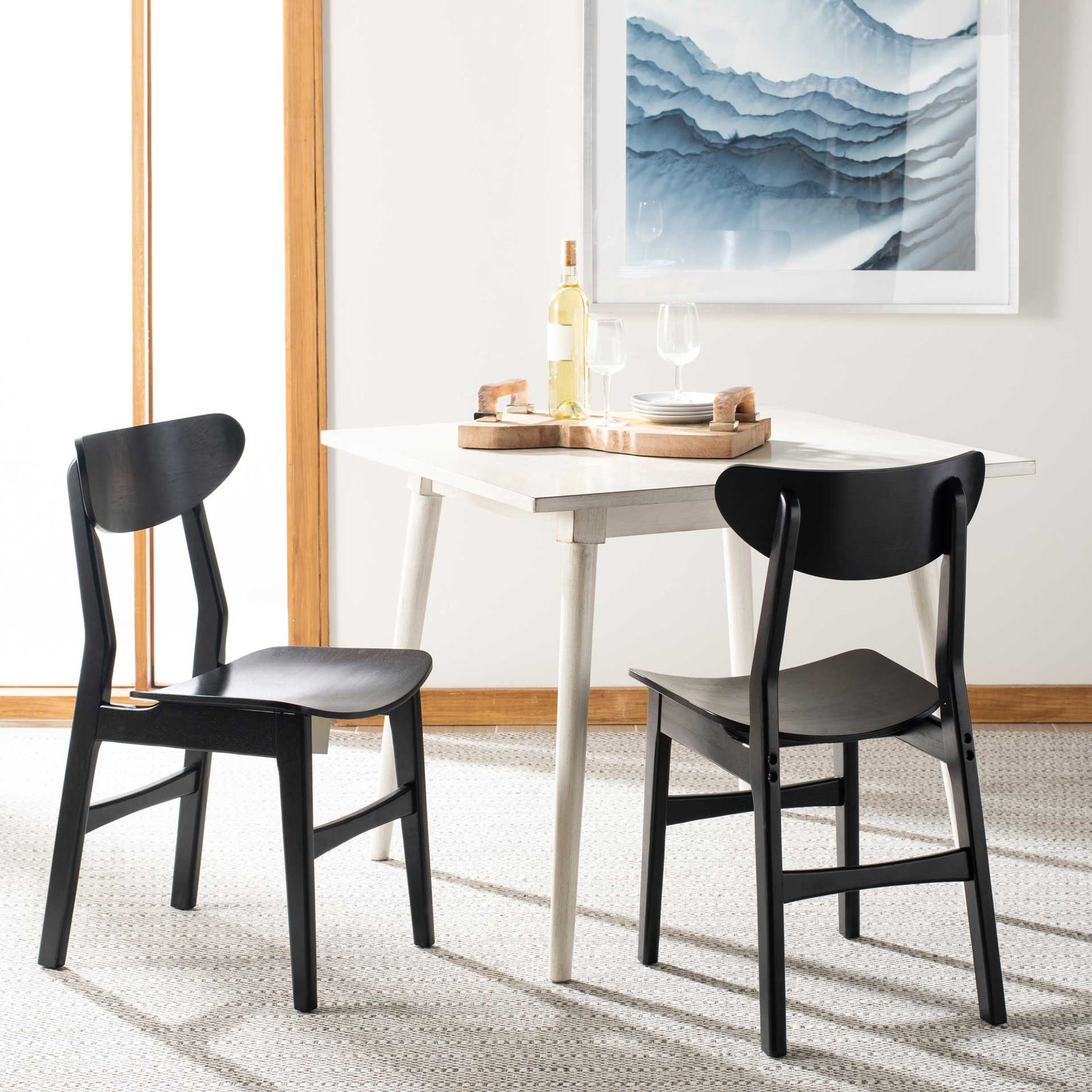 Lucas Retro Dining Chair Black (Set of 2)