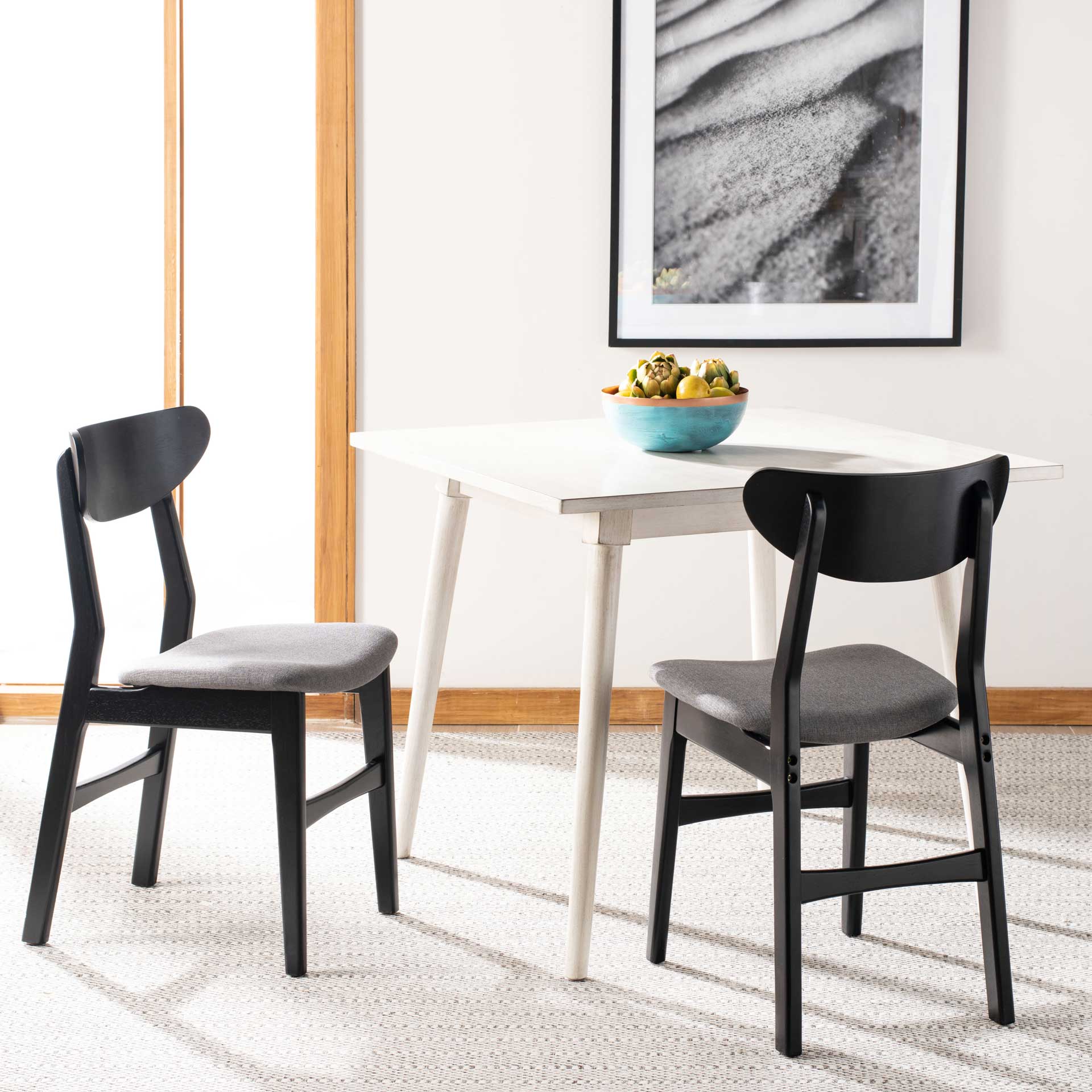 Lucas Retro Dining Chair Black/Gray (Set of 2)