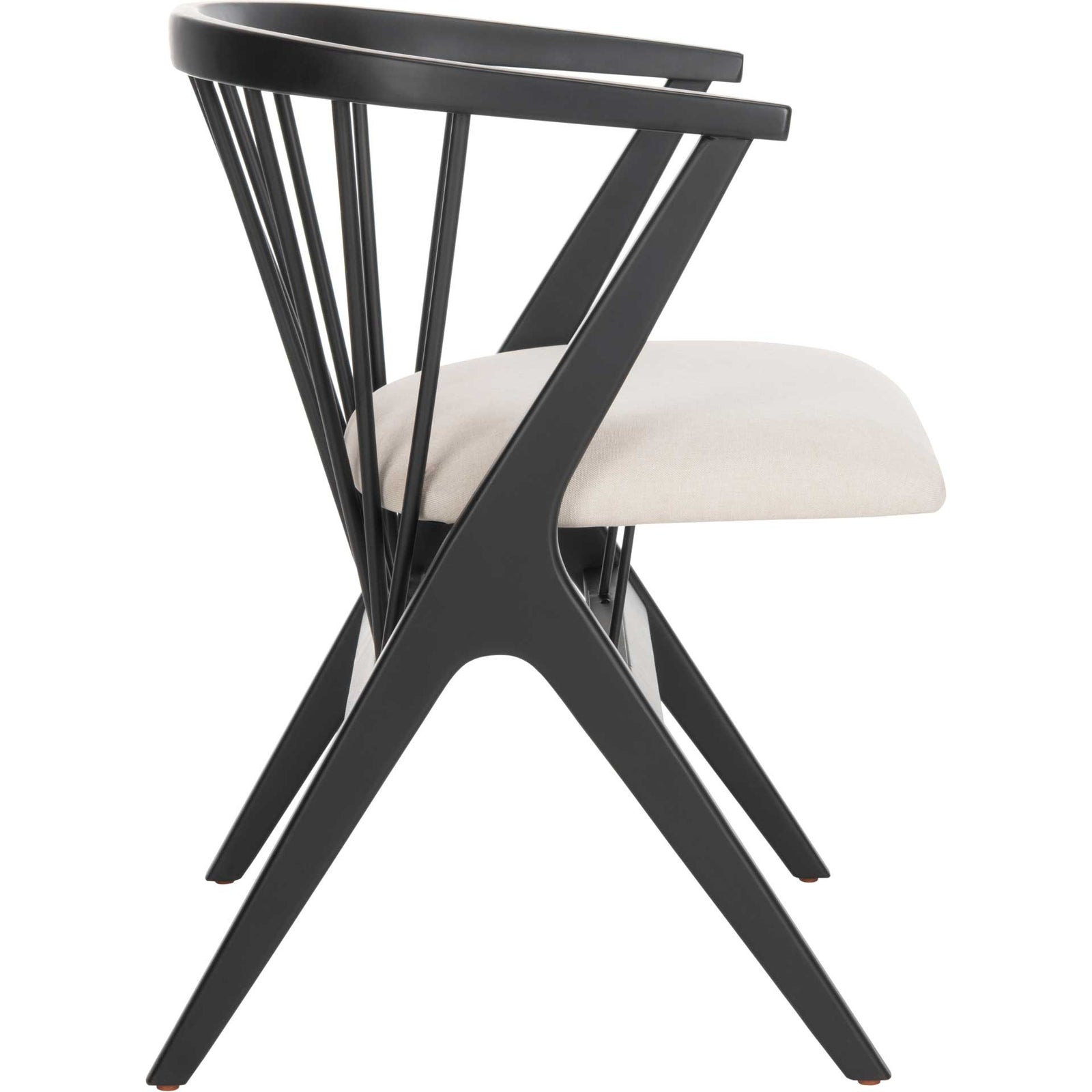 Nolte Spindle Dining Chair Black/Beige (Set of 2)