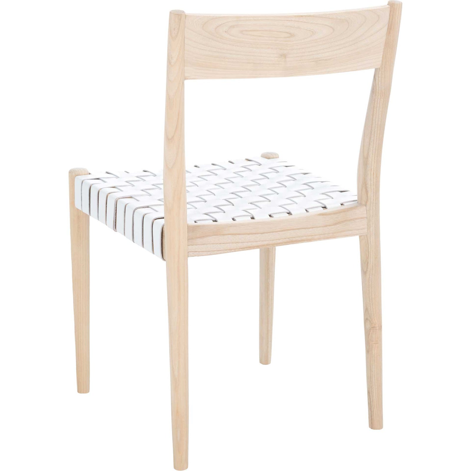 Eliza Leather Dining Chair White/Natural (Set of 2)