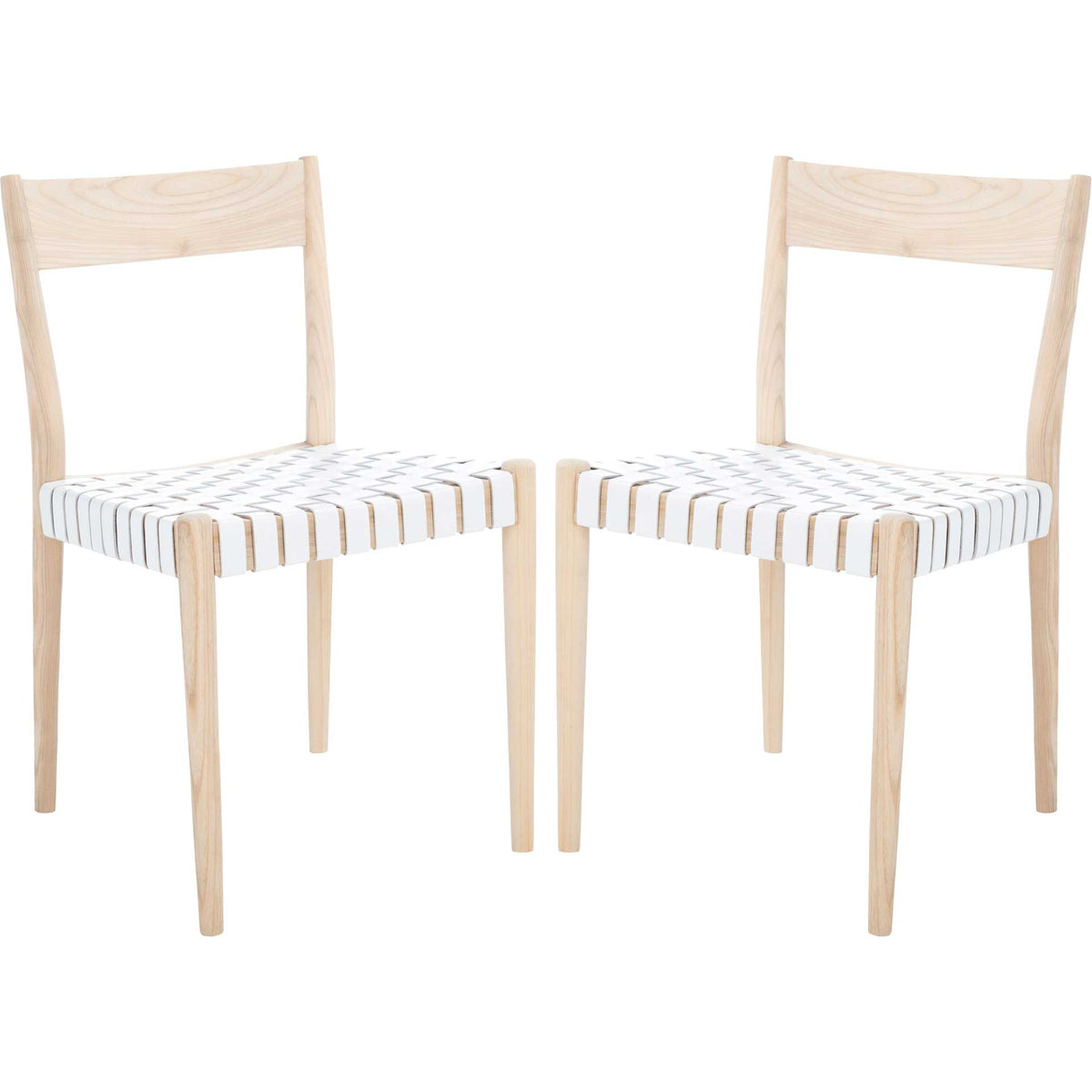 Eliza Leather Dining Chair White/Natural (Set of 2)